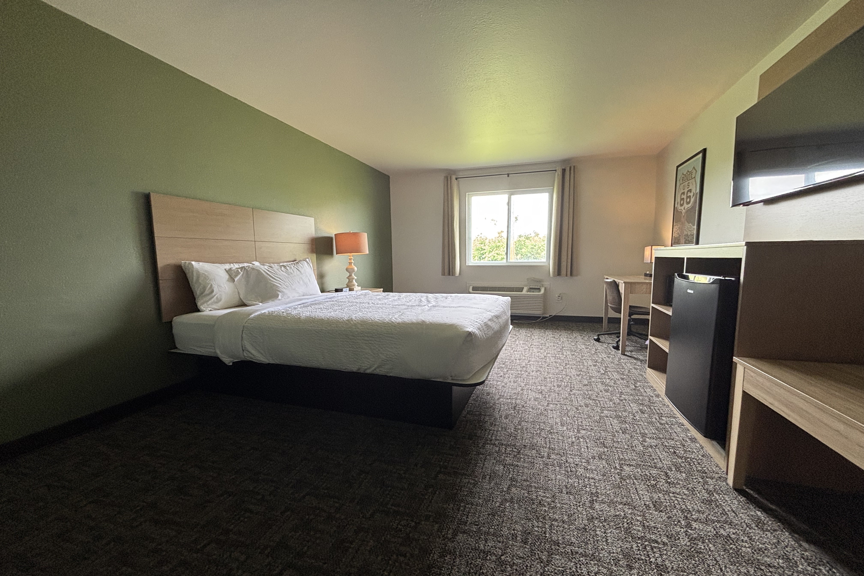 Guest room at the Travelodge by Wyndham Atlanta, Illinois in Atlanta, Illinois