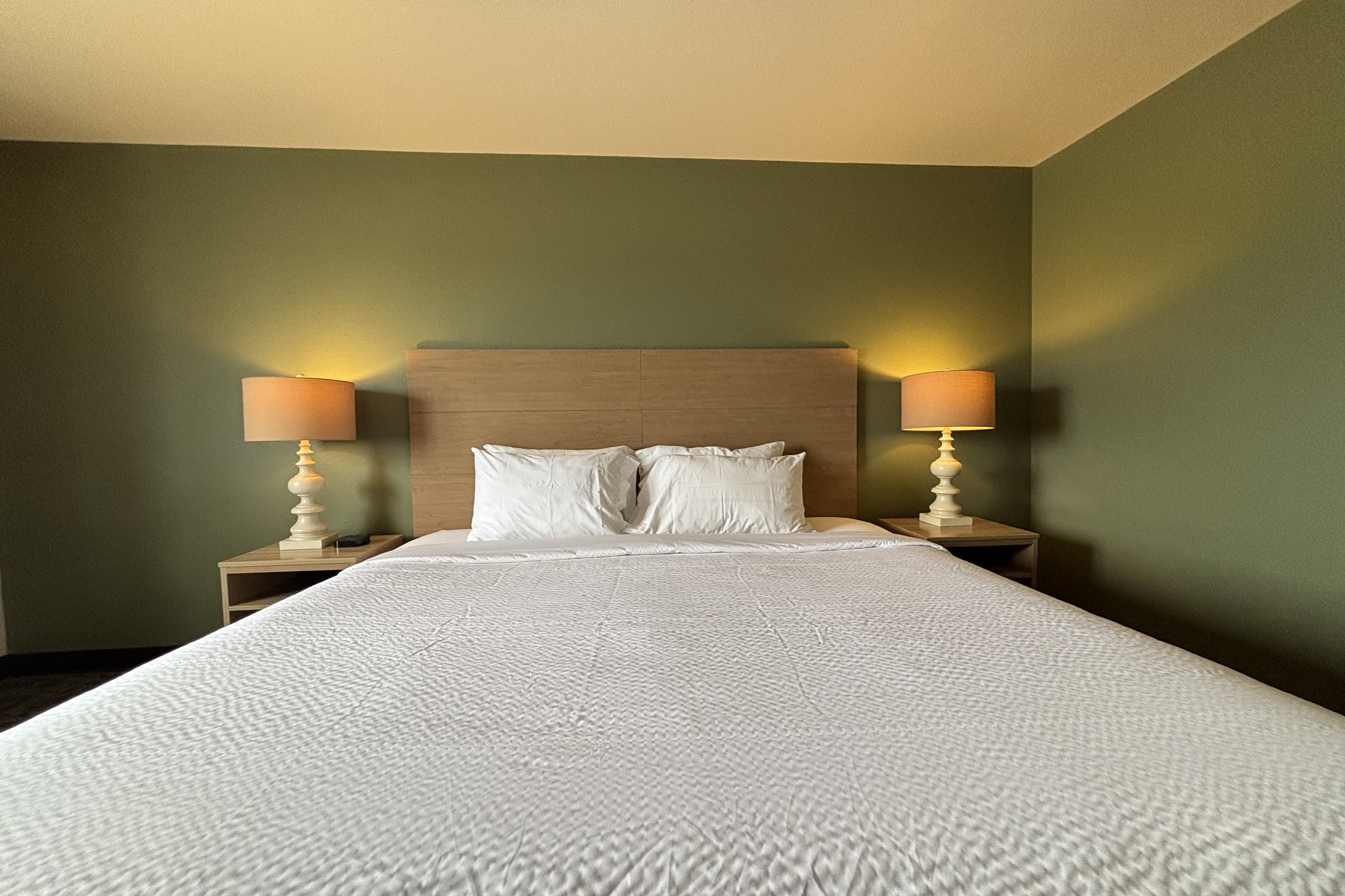 Guest room at the Travelodge by Wyndham Atlanta, Illinois in Atlanta, Illinois