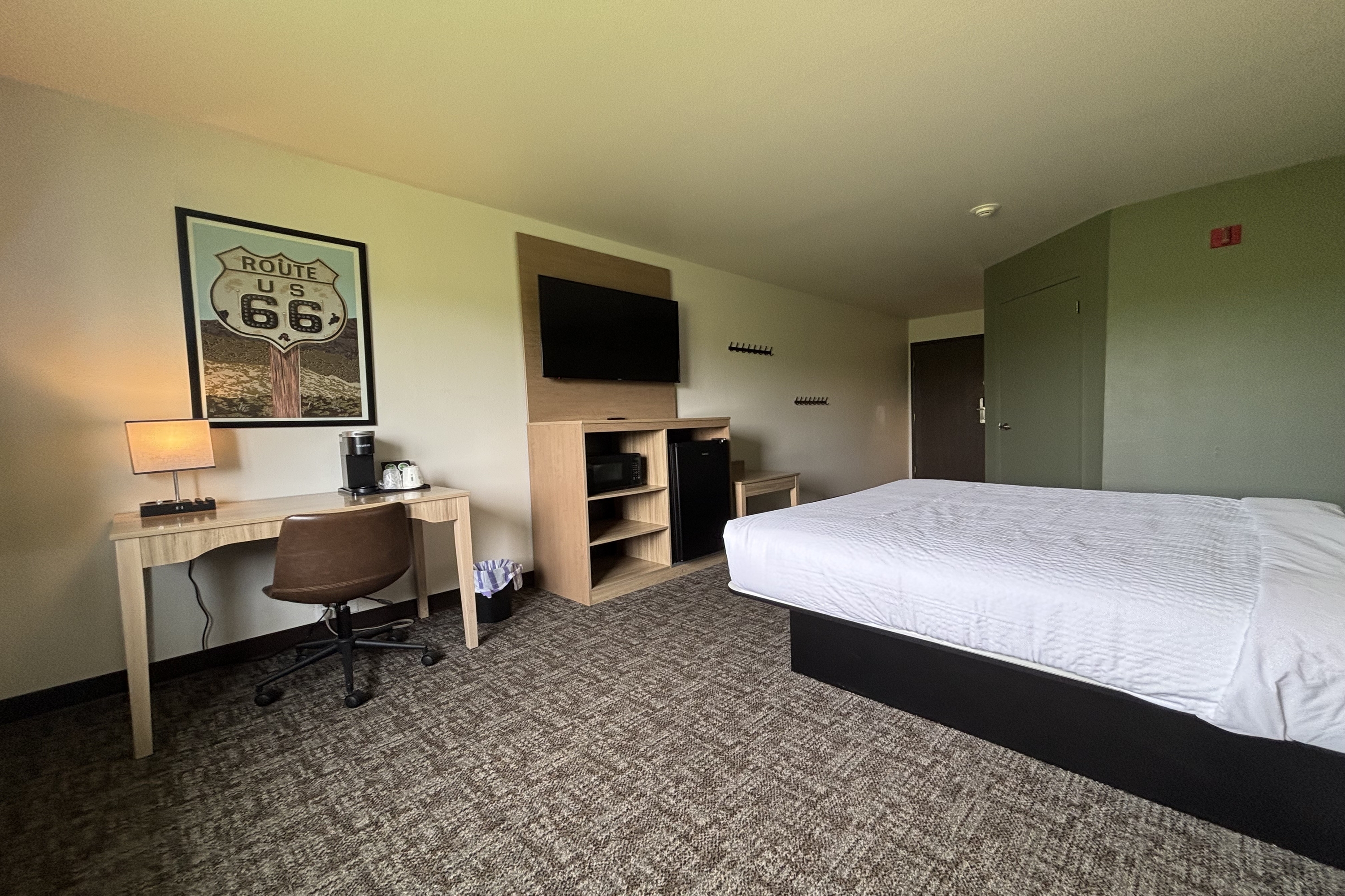 Guest room at the Travelodge by Wyndham Atlanta, Illinois in Atlanta, Illinois