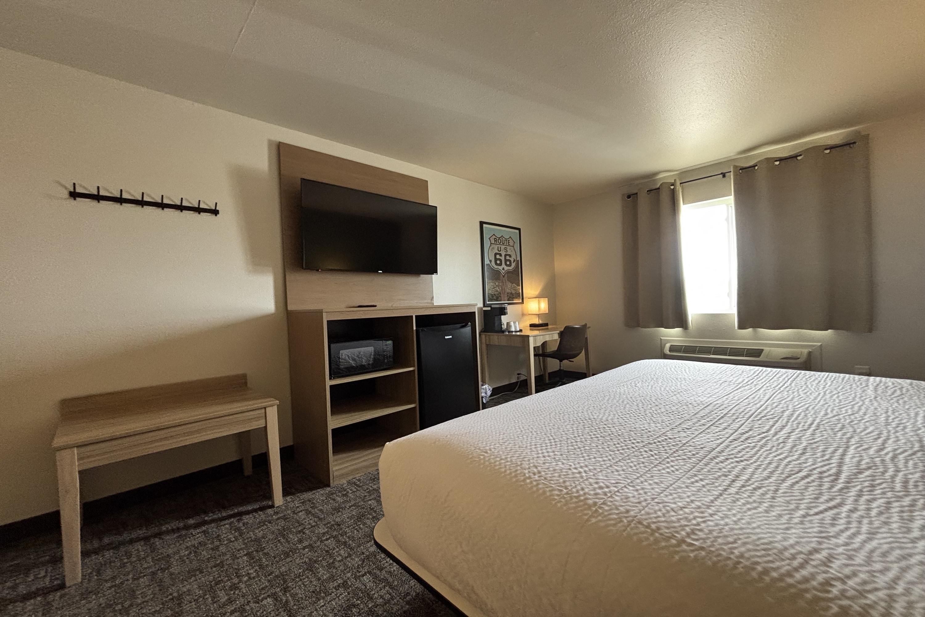 Guest room at the Travelodge by Wyndham Atlanta, Illinois in Atlanta, Illinois