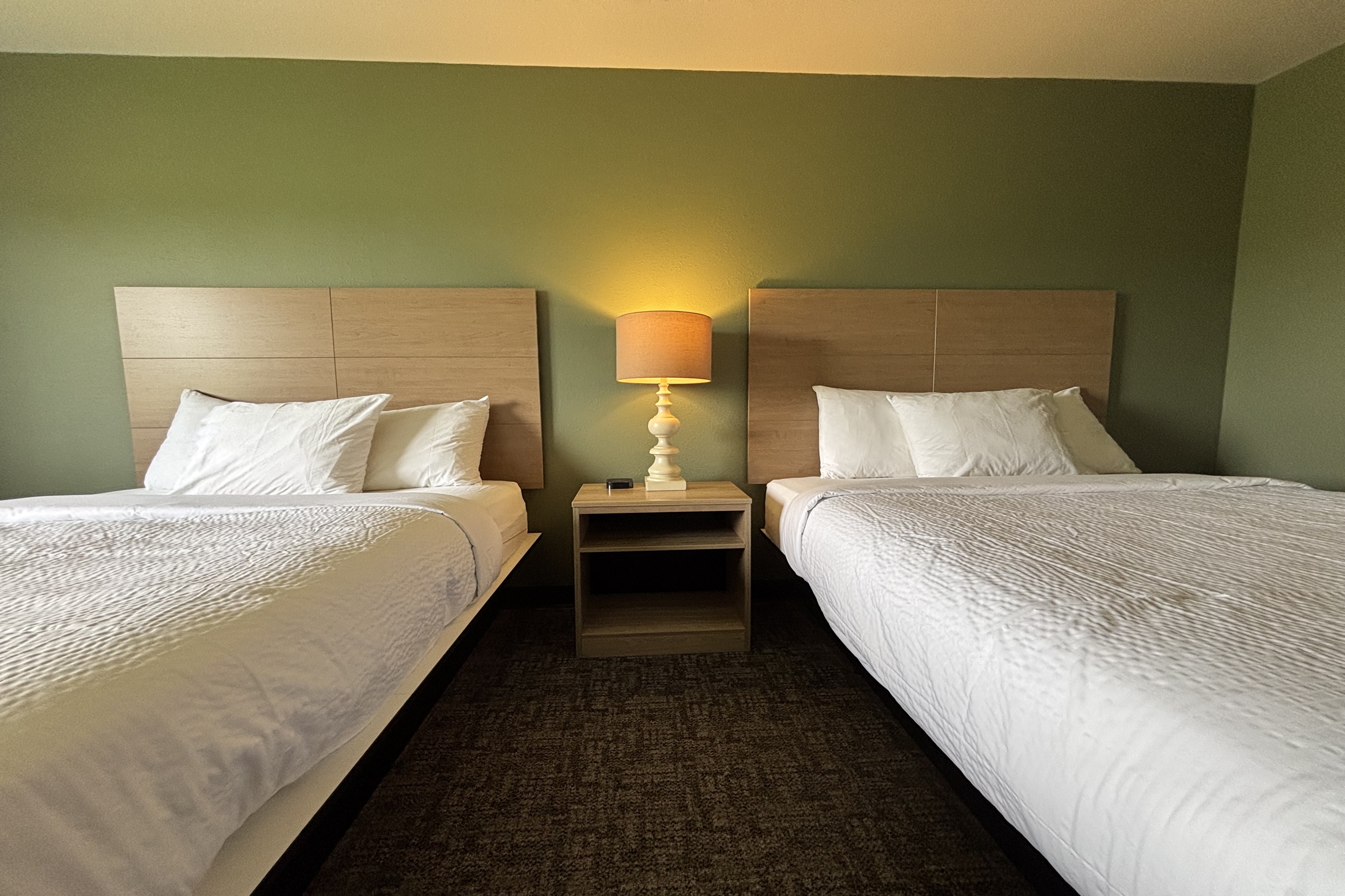 Guest room at the Travelodge by Wyndham Atlanta, Illinois in Atlanta, Illinois