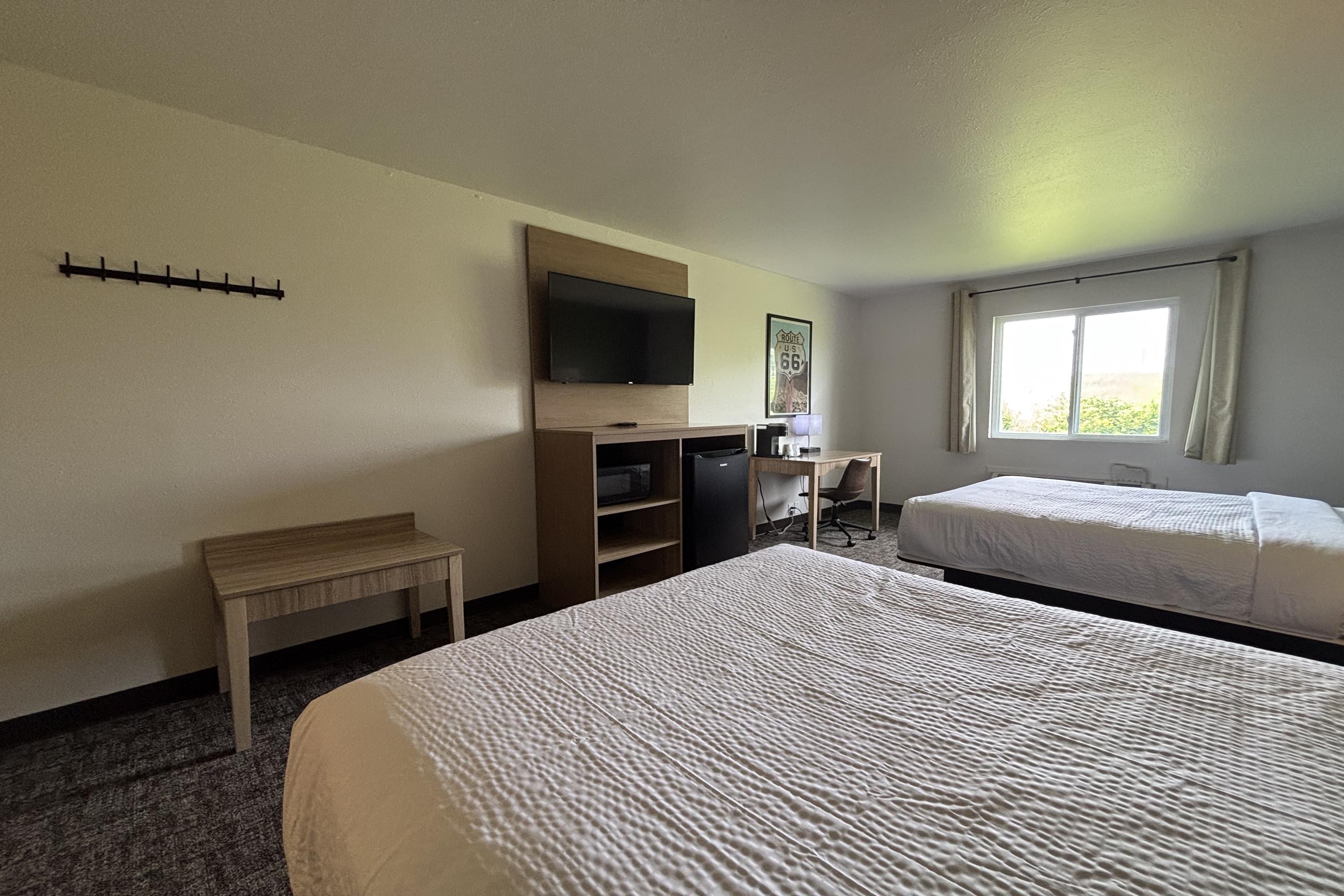 Guest room at the Travelodge by Wyndham Atlanta, Illinois in Atlanta, Illinois