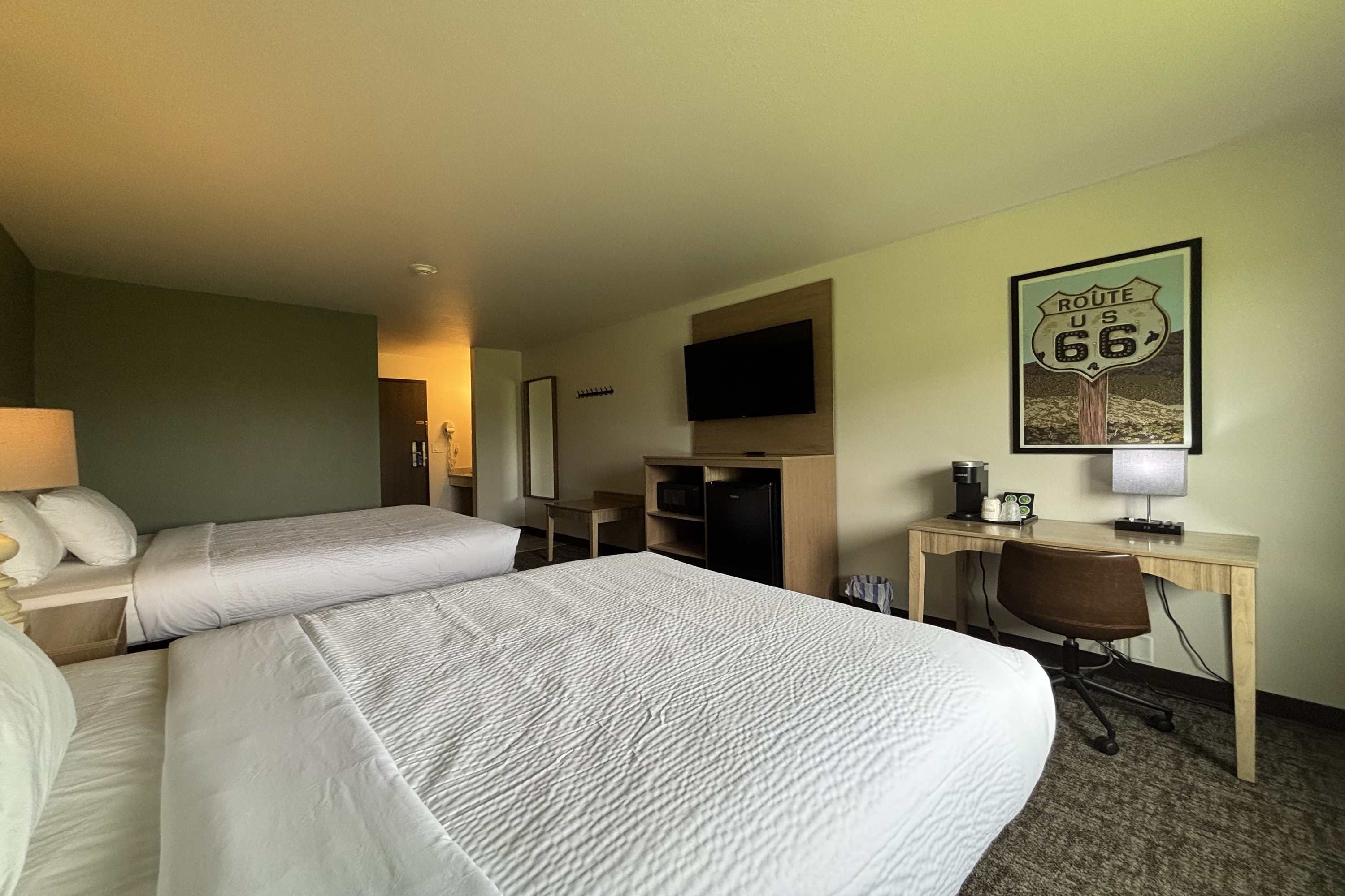 Guest room at the Travelodge by Wyndham Atlanta, Illinois in Atlanta, Illinois