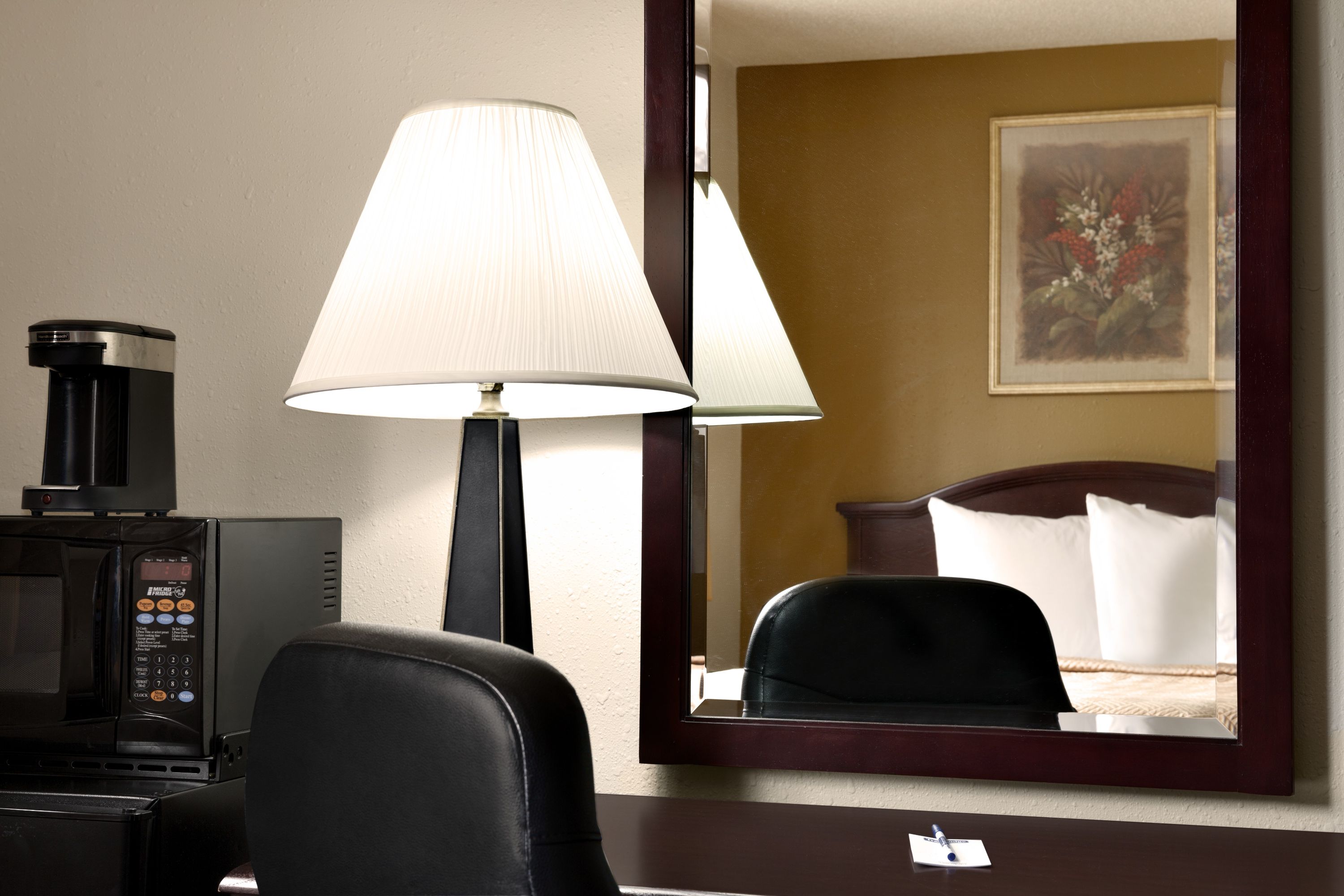 Guest room at the Travelodge by Wyndham La Porte/Michigan City Area in LaPorte, Indiana