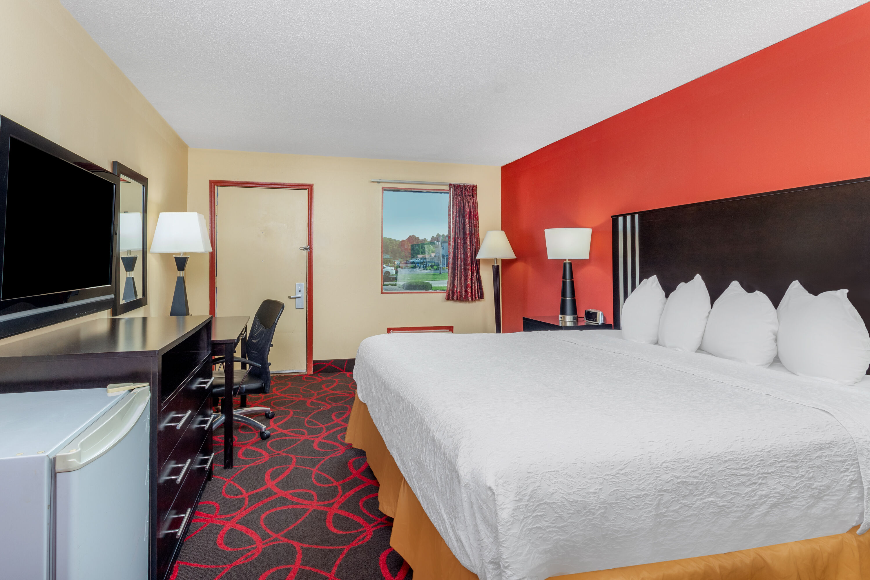 Guest room at the Travelodge by Wyndham Richmond IN in Richmond, Indiana