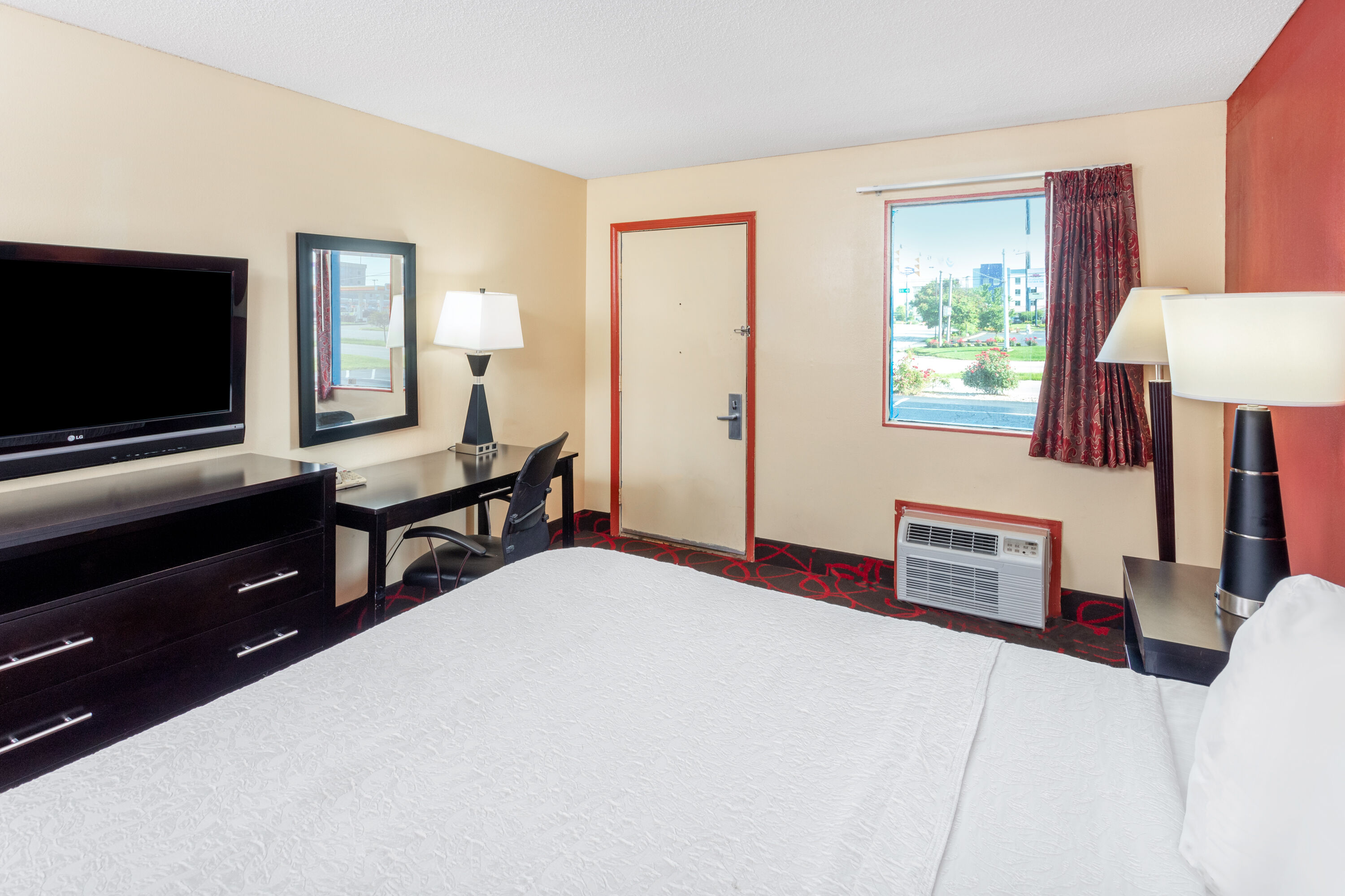 Guest room at the Travelodge by Wyndham Richmond IN in Richmond, Indiana