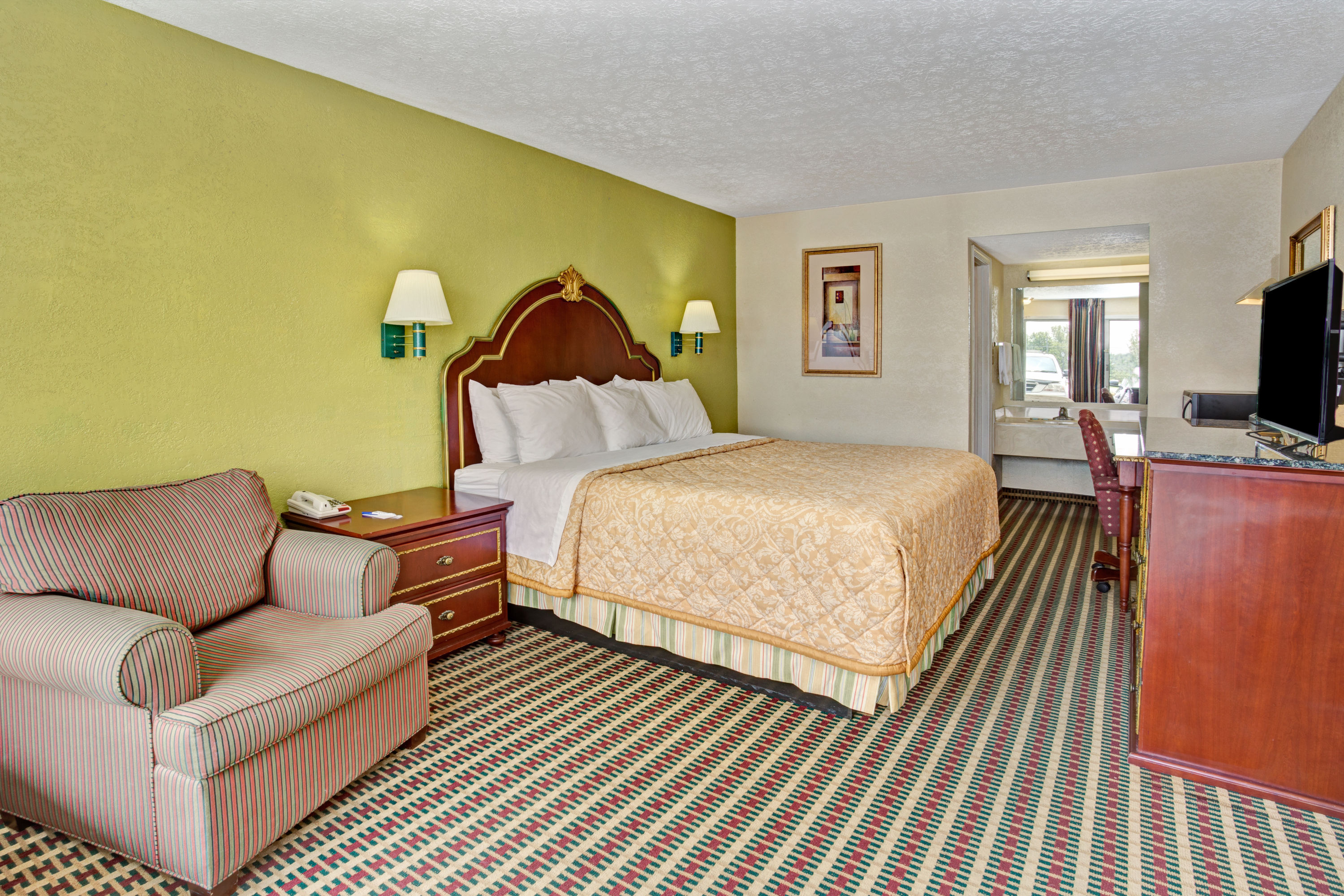 Guest room at the Travelodge by Wyndham Sellersburg / Louisville North in Sellersburg, Indiana