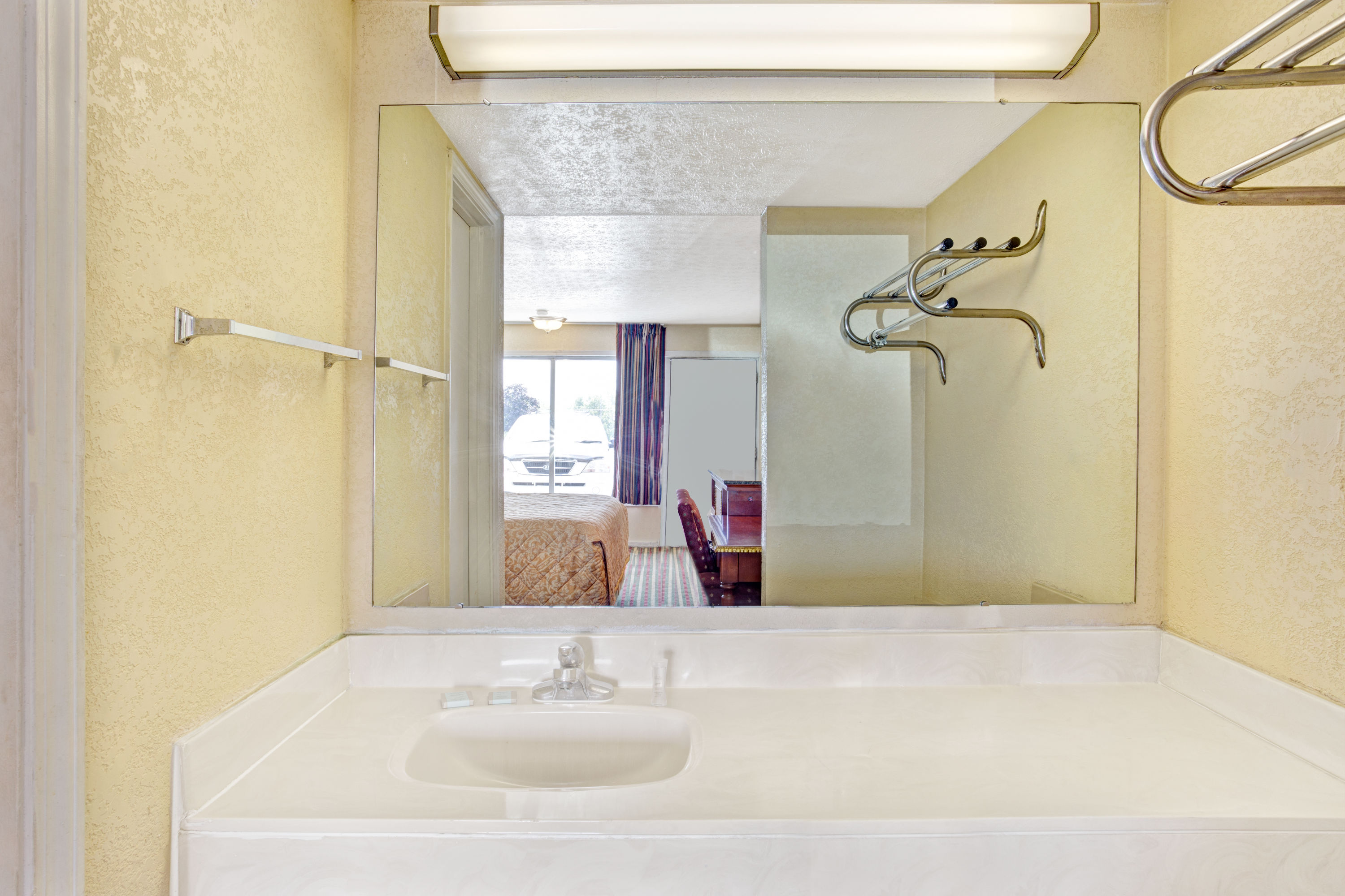 Guest room at the Travelodge by Wyndham Sellersburg / Louisville North in Sellersburg, Indiana