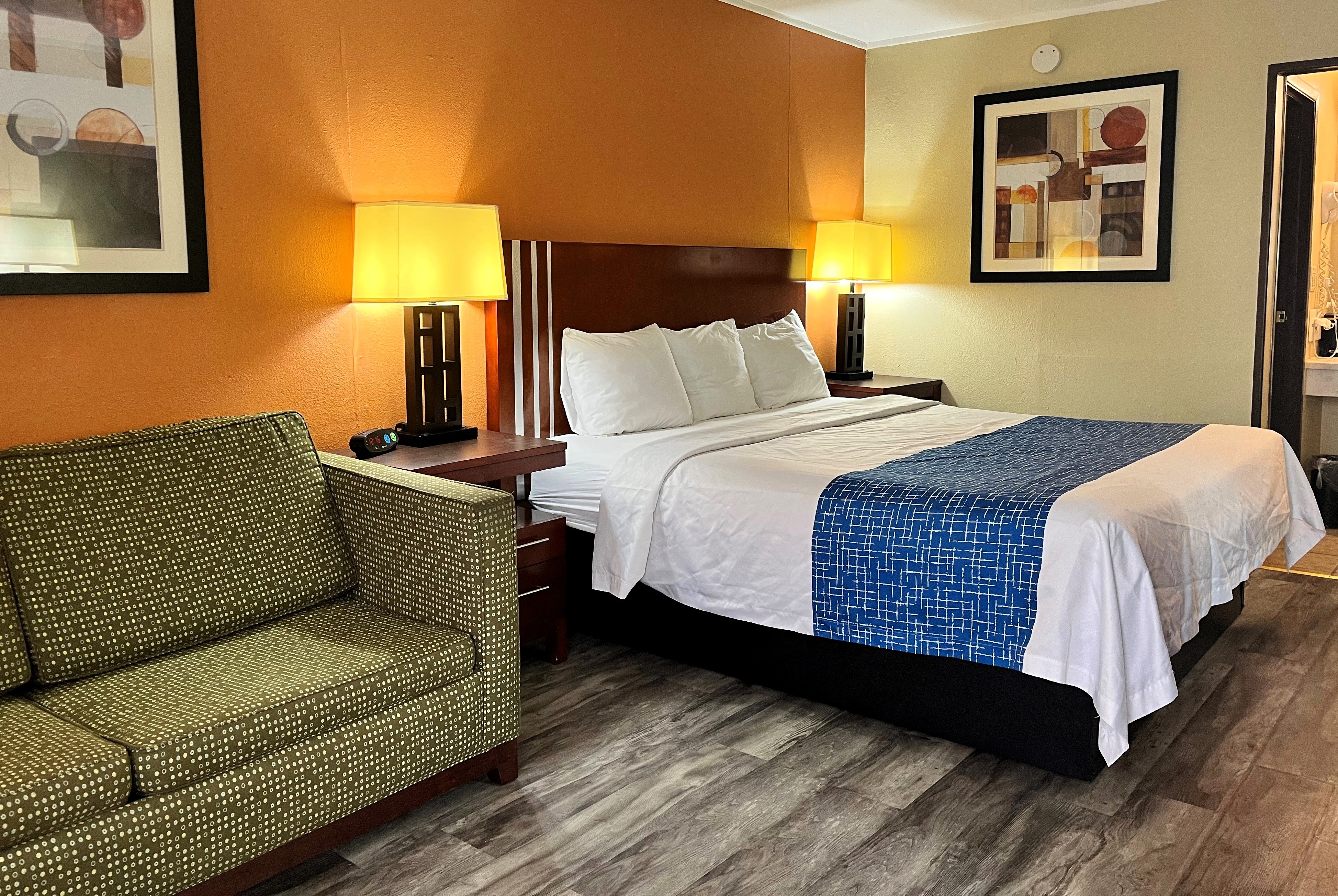 Guest room at the Travelodge by Wyndham Seymour in Seymour, Indiana