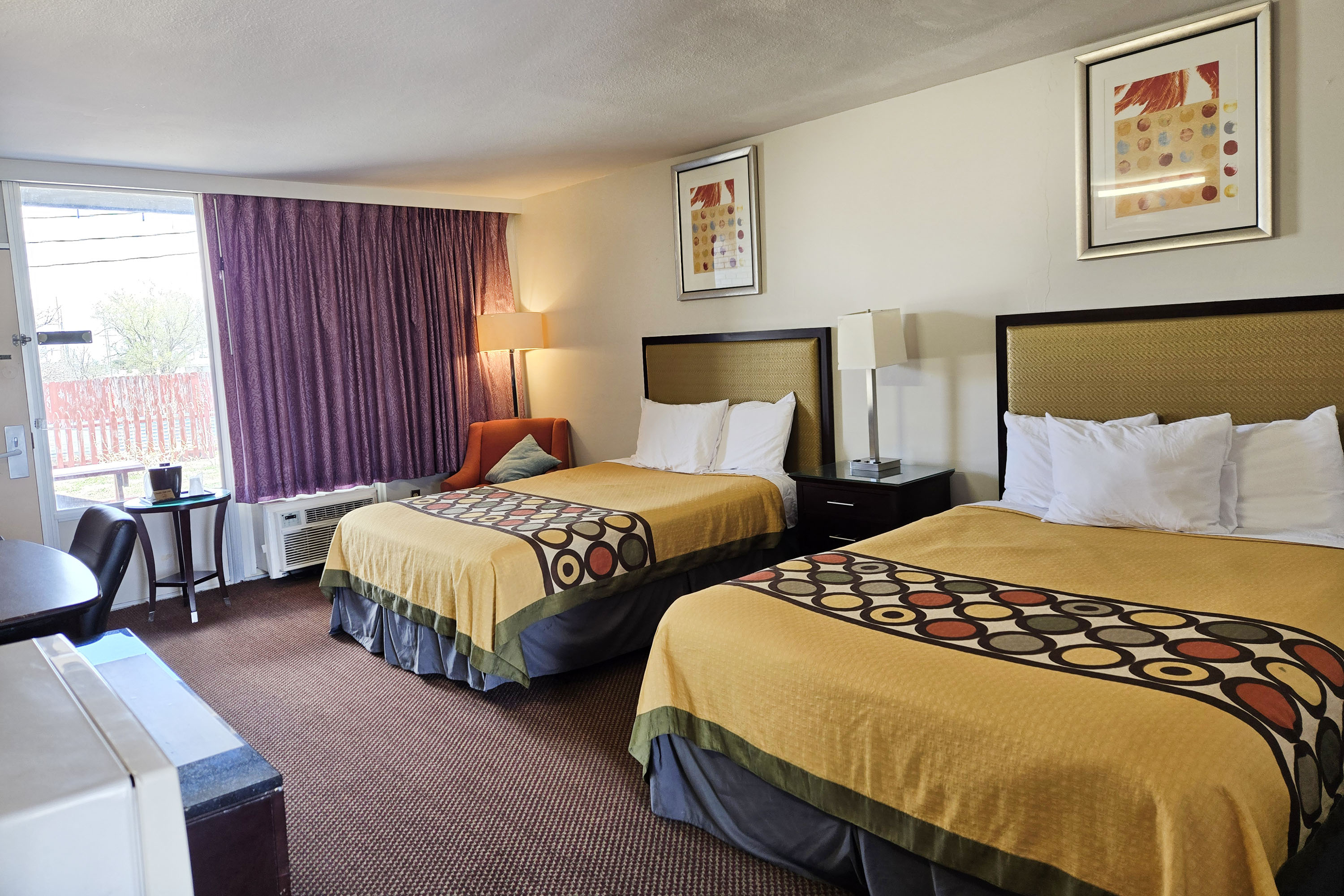 Guest room at the Travelodge by Wyndham Oakley in Oakley, Kansas