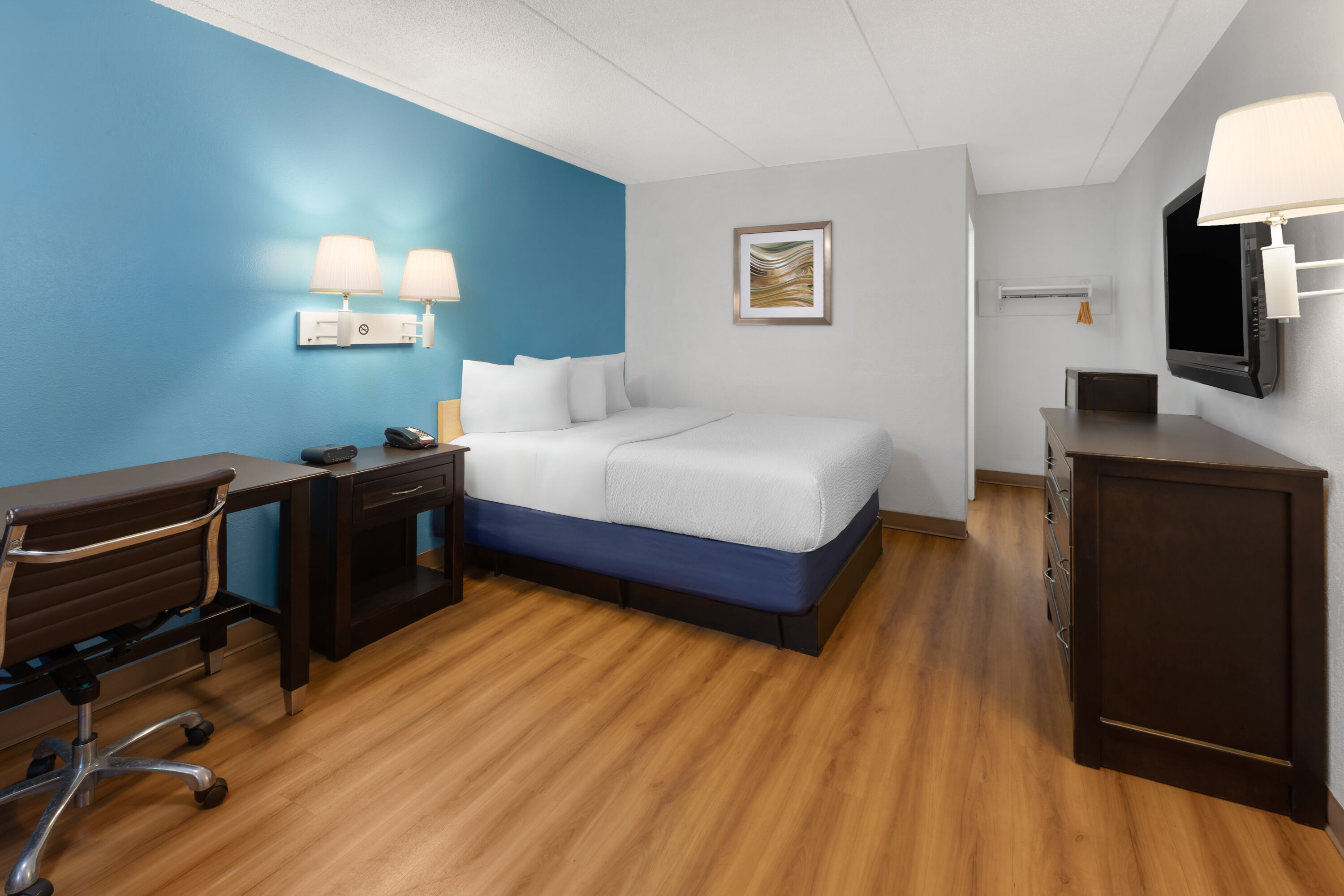 Guest room at the Travelodge by Wyndham Madison Heights MI in Madison Heights, Michigan