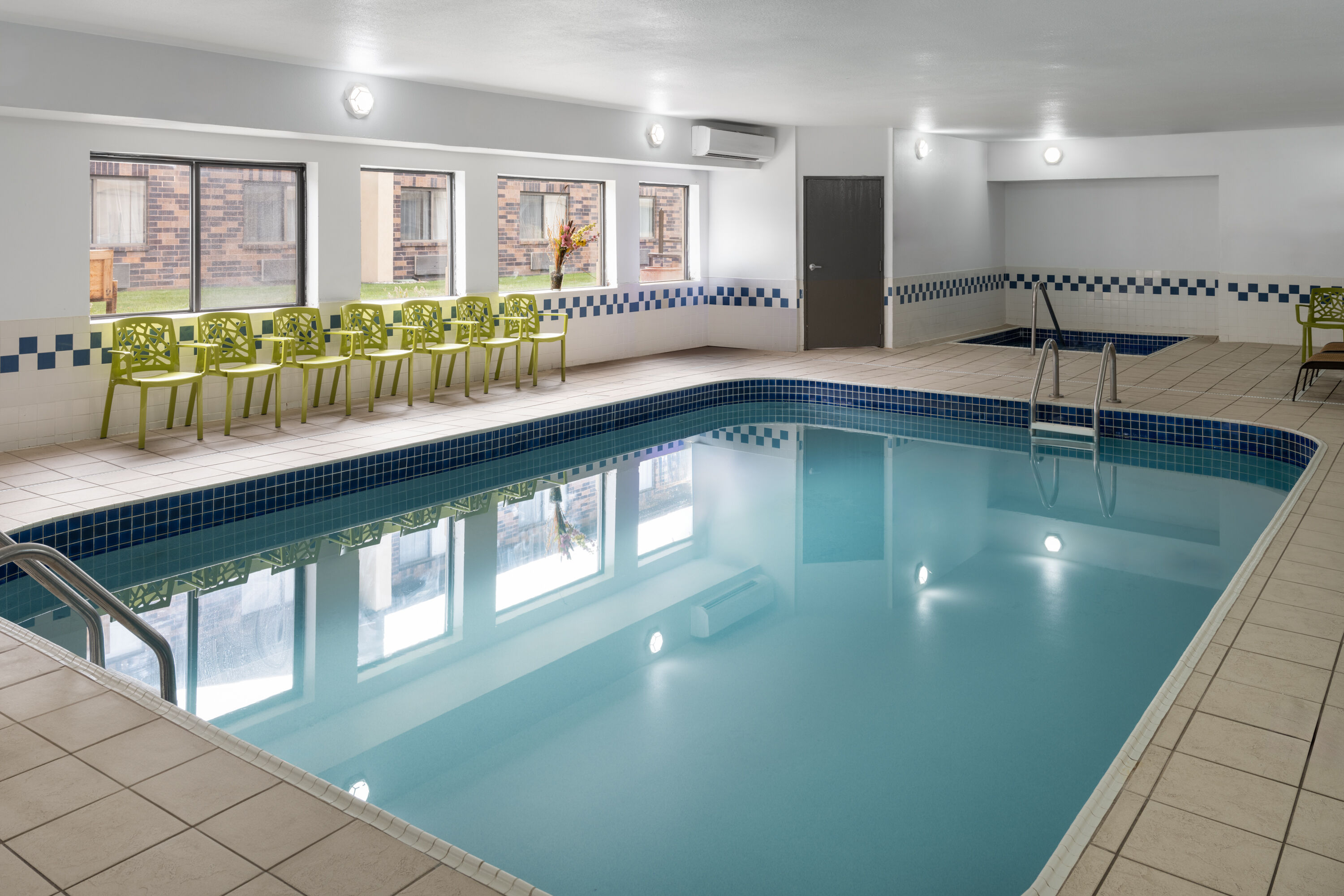 Indoor pool at the Travelodge by Wyndham Fargo West Acres in Fargo, North Dakota