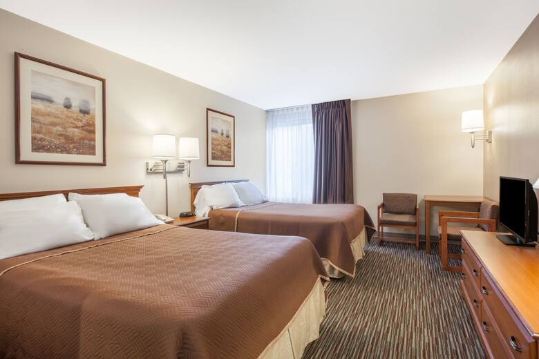 Guest room at the Travelodge Little Falls in Little Falls, New York