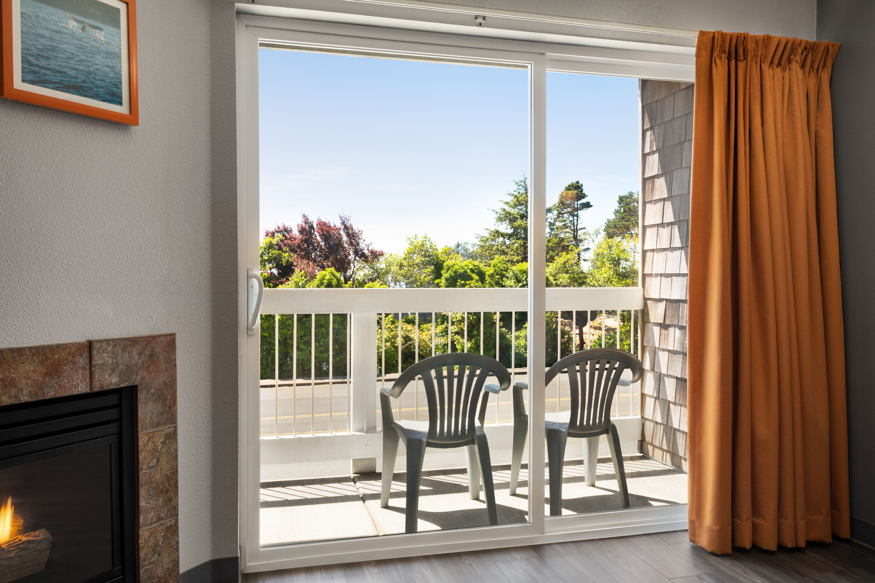 Guest room at the Travelodge by Wyndham Depoe Bay in Depoe Bay, Oregon