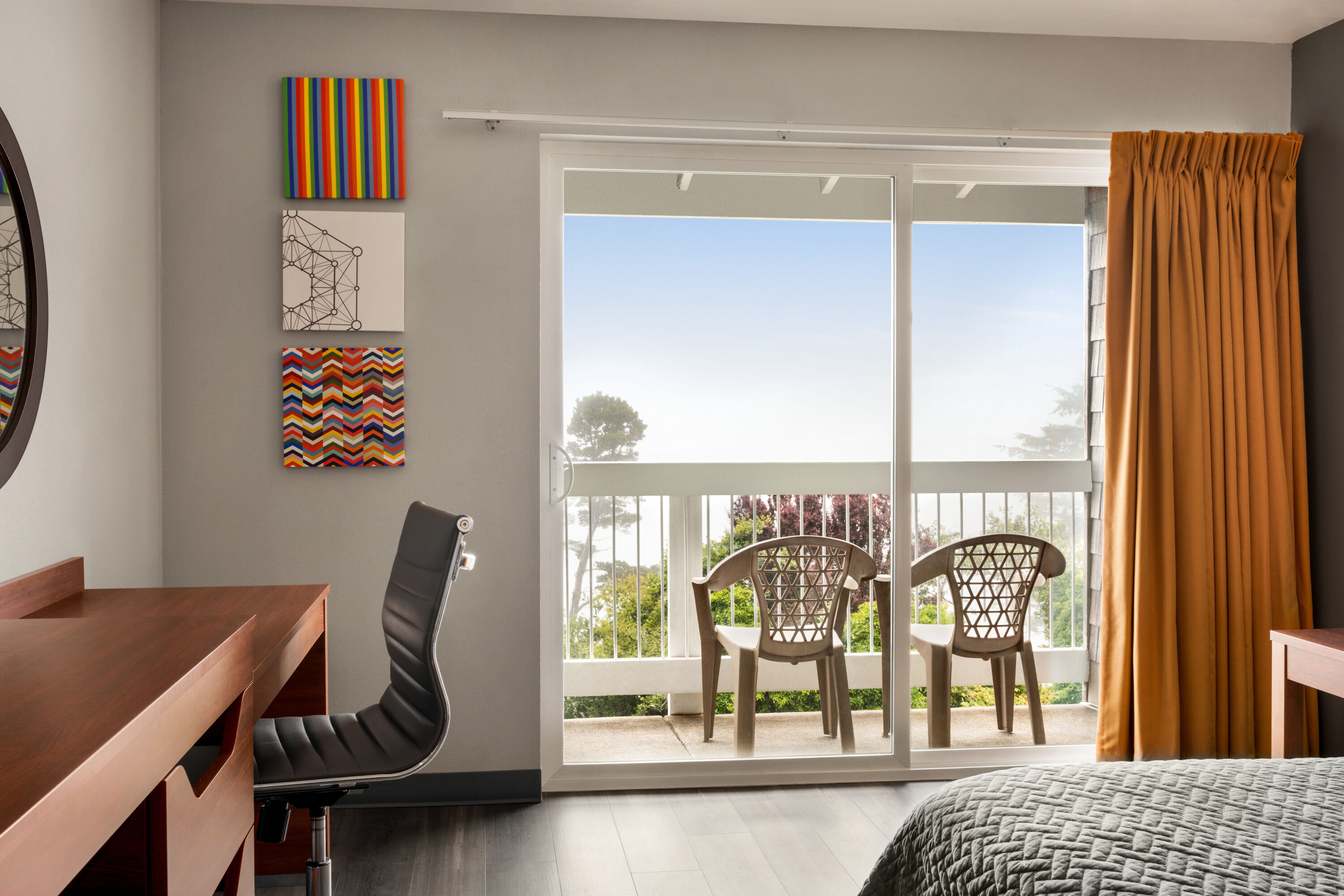 Guest room at the Travelodge by Wyndham Depoe Bay in Depoe Bay, Oregon