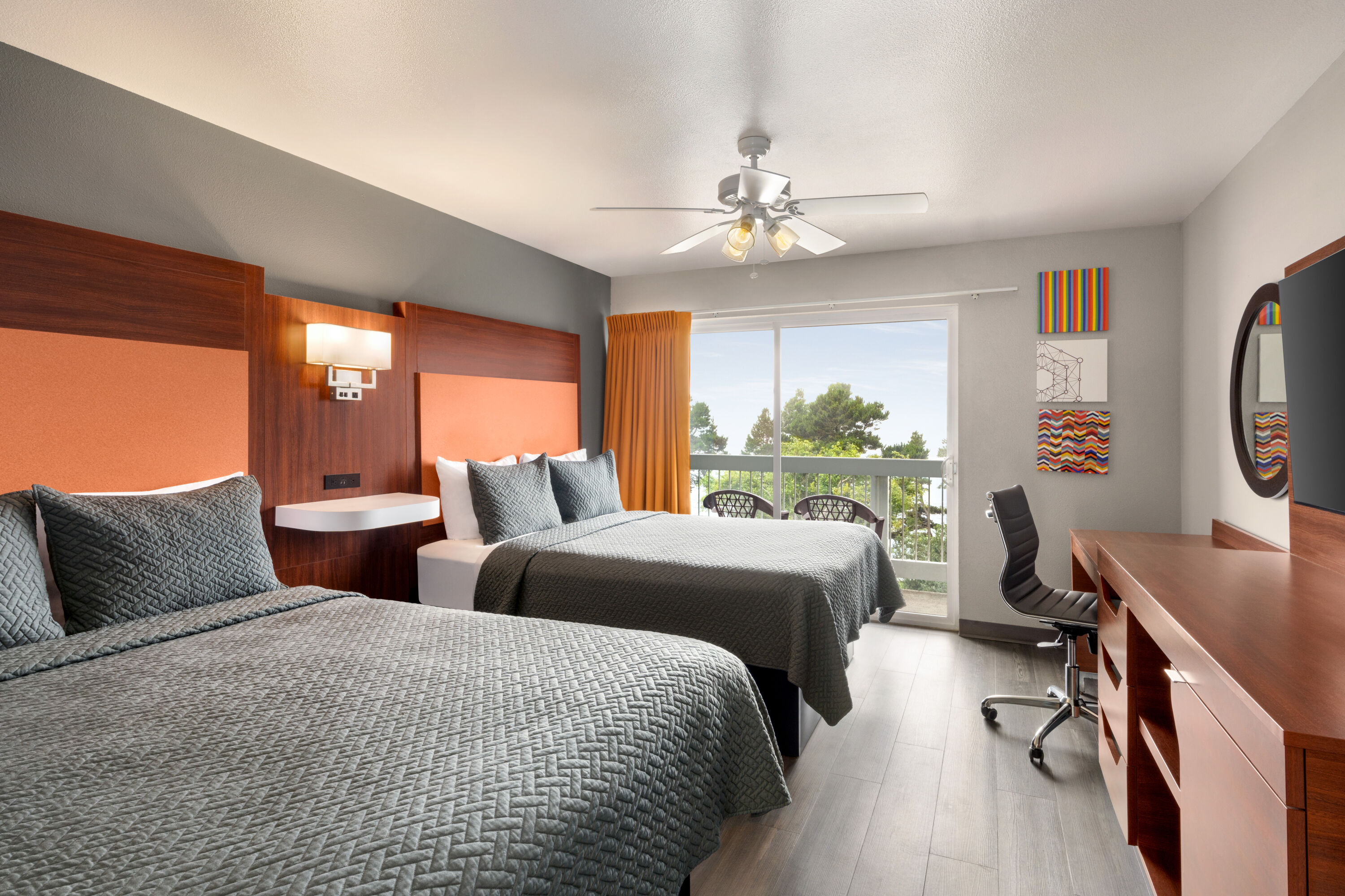 Guest room at the Travelodge by Wyndham Depoe Bay in Depoe Bay, Oregon