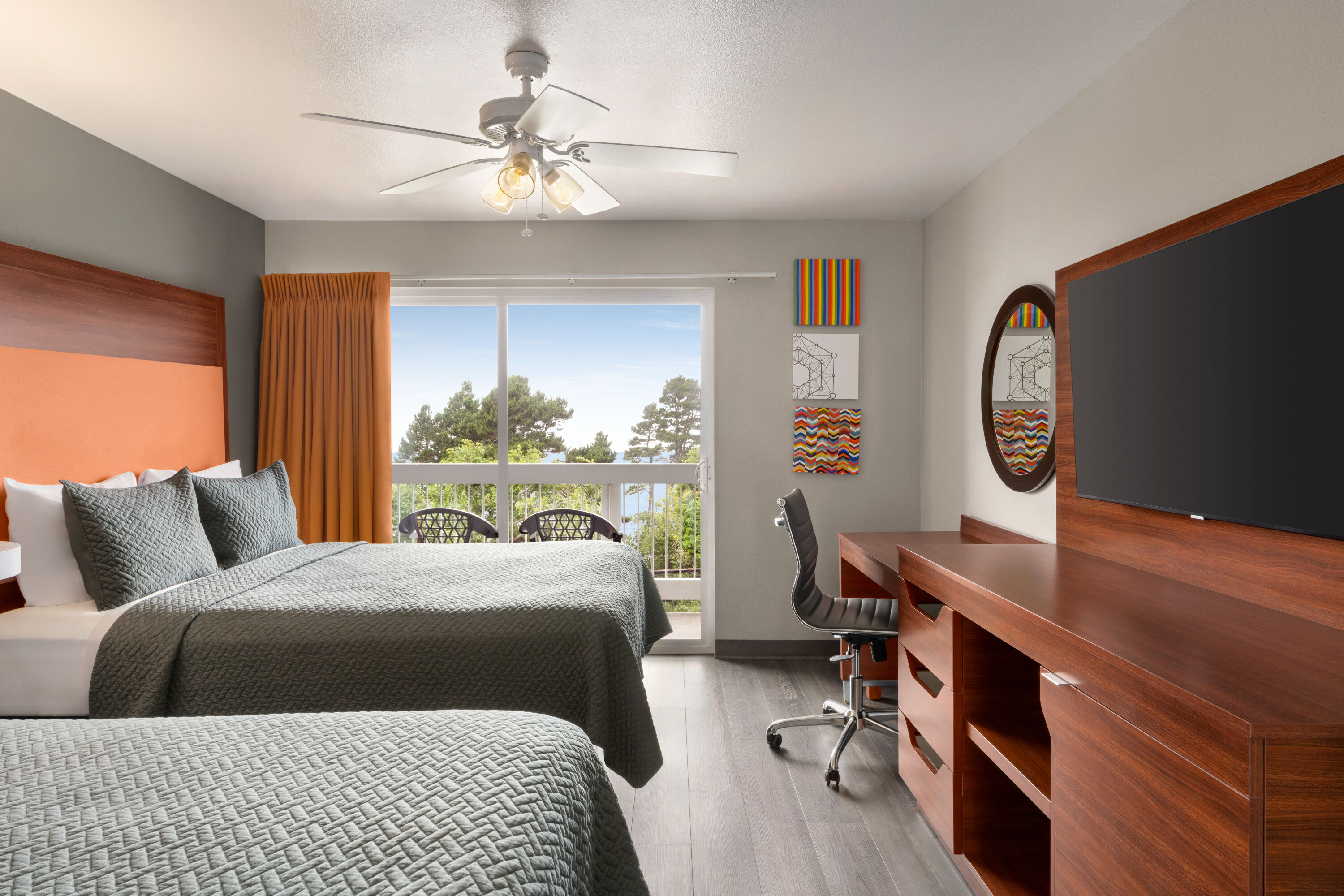 Guest room at the Travelodge by Wyndham Depoe Bay in Depoe Bay, Oregon