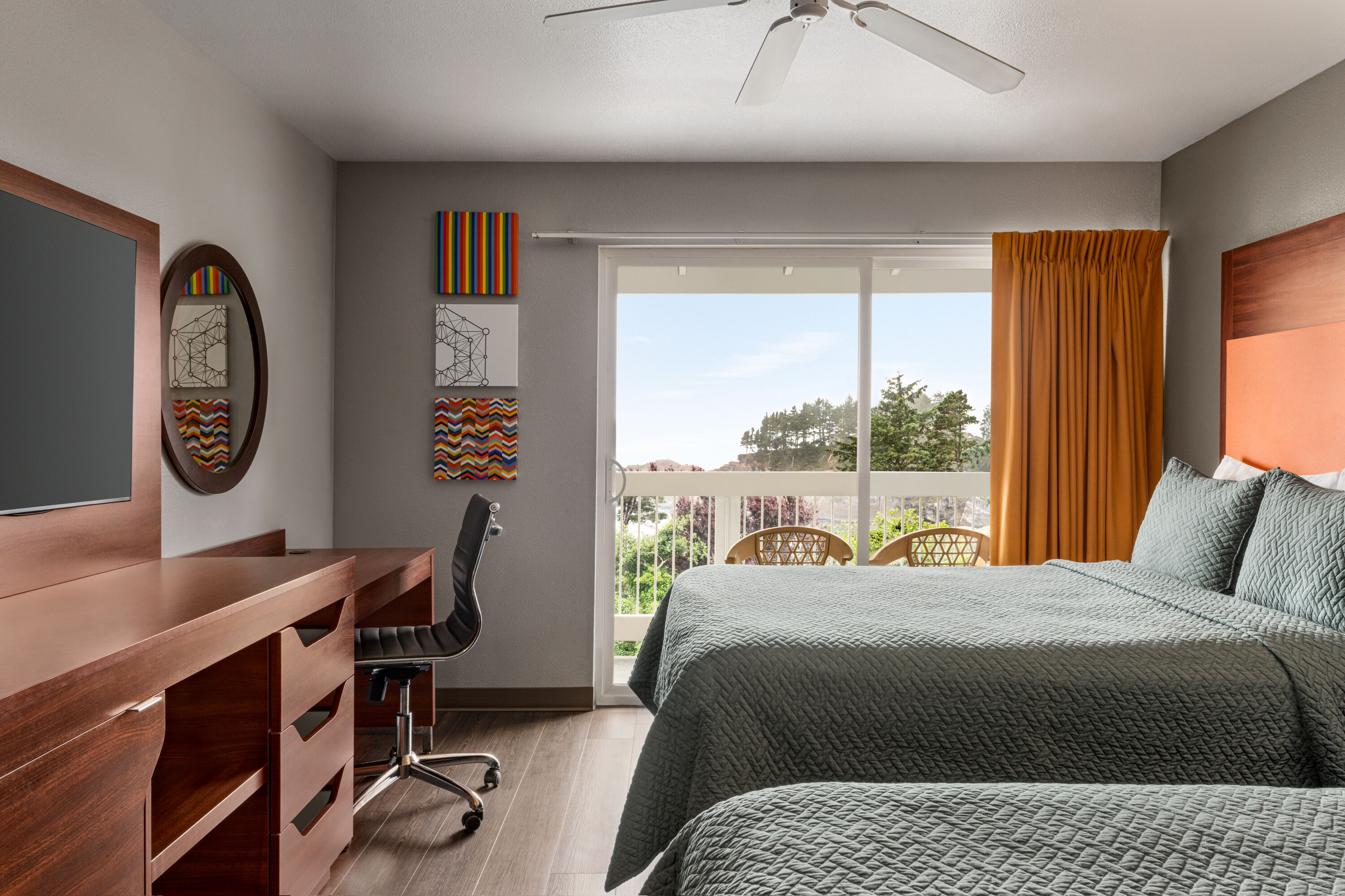 Guest room at the Travelodge by Wyndham Depoe Bay in Depoe Bay, Oregon