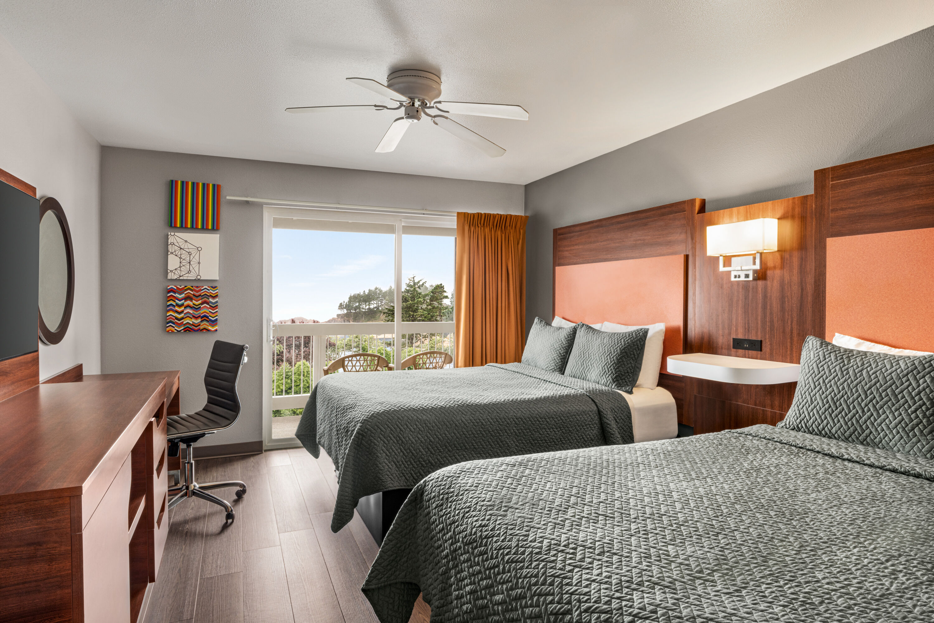 Guest room at the Travelodge by Wyndham Depoe Bay in Depoe Bay, Oregon