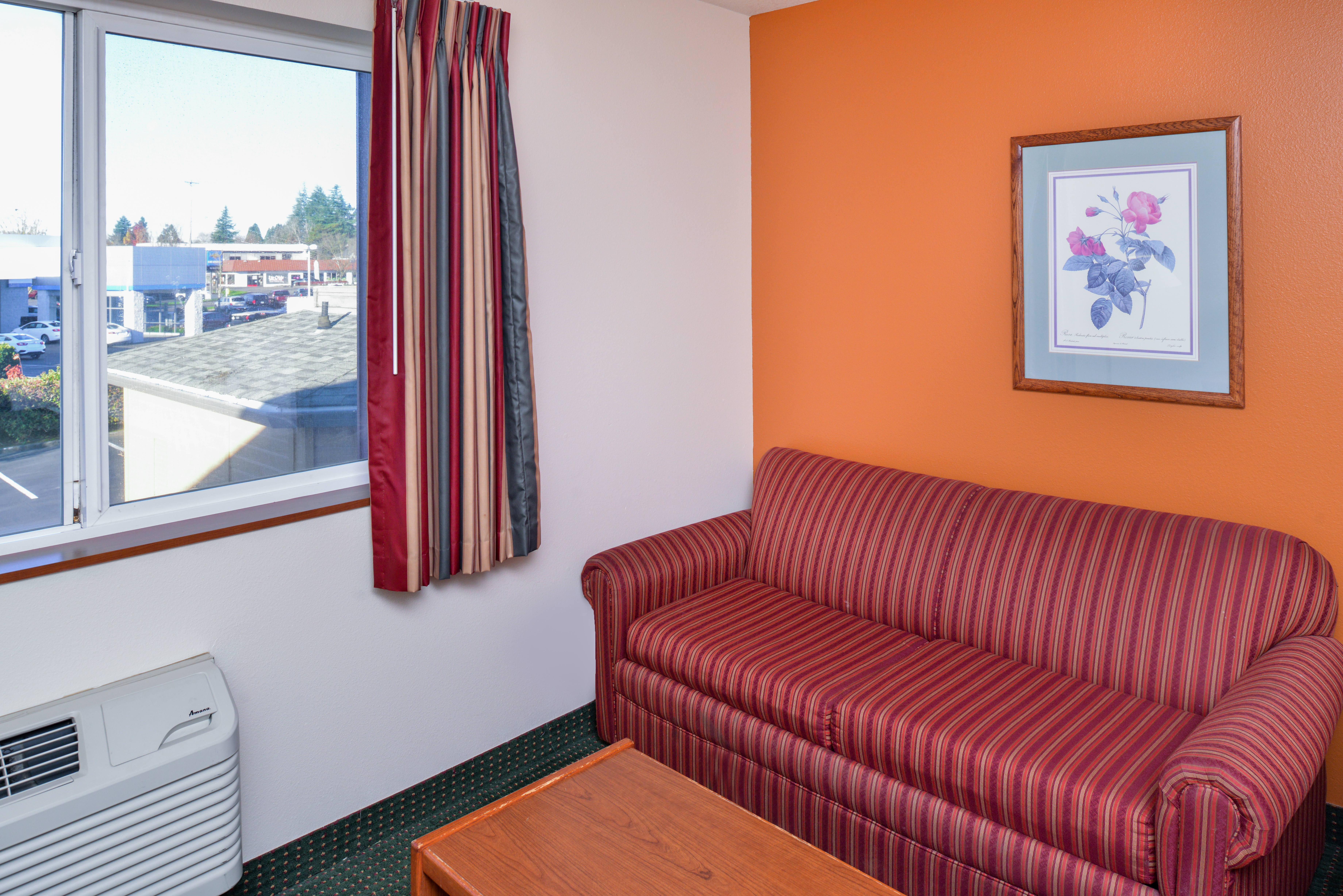 Guest room at the Travelodge Suites by Wyndham Newberg in Newberg, Oregon