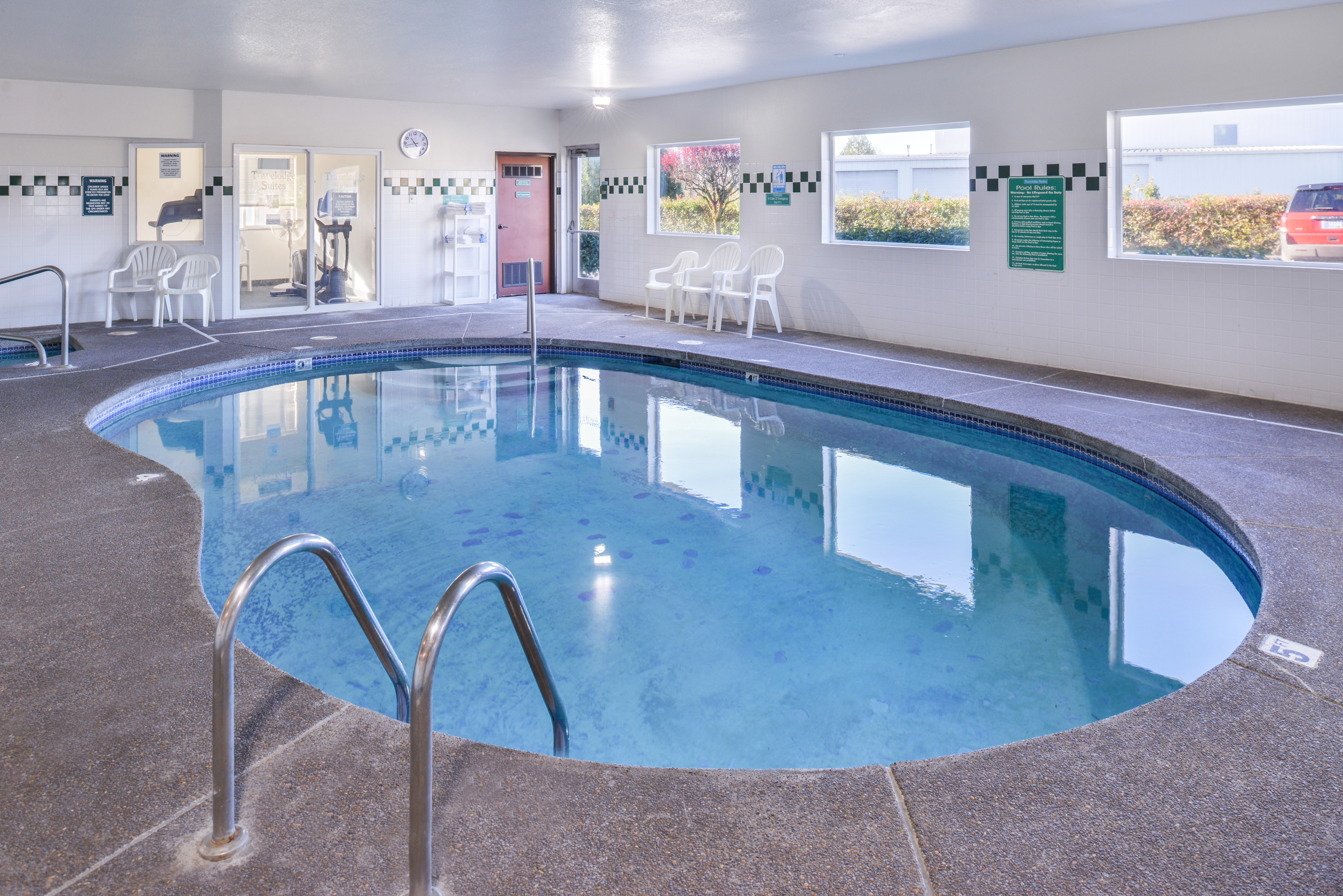 Indoor pool at the Travelodge Suites by Wyndham Newberg in Newberg, Oregon