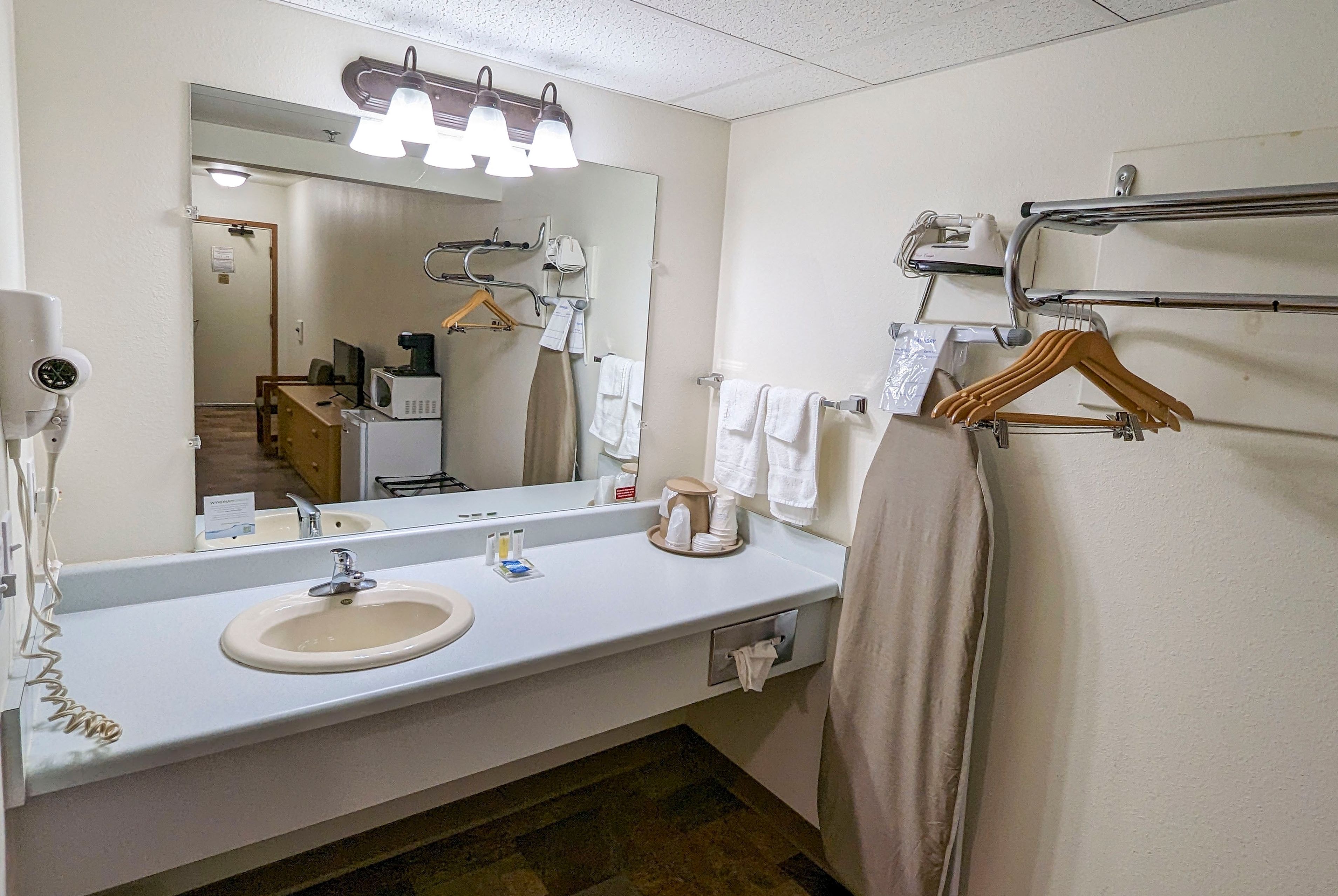 Guest room at the Travelodge Inn & Suites by Wyndham Deadwood in Deadwood, South Dakota