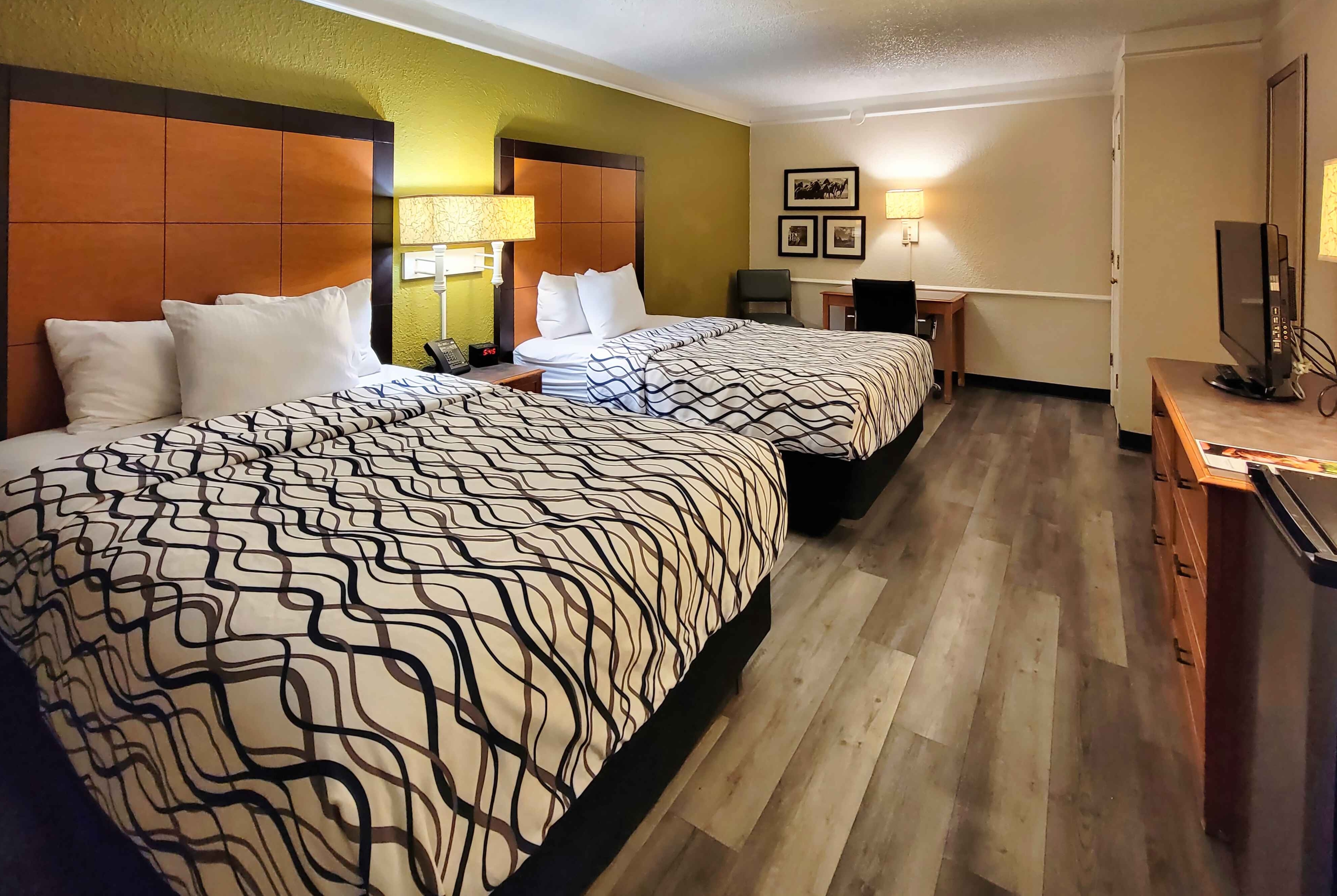 Guest room at the Travelodge by Wyndham Amarillo West Medical Center in Amarillo, Texas