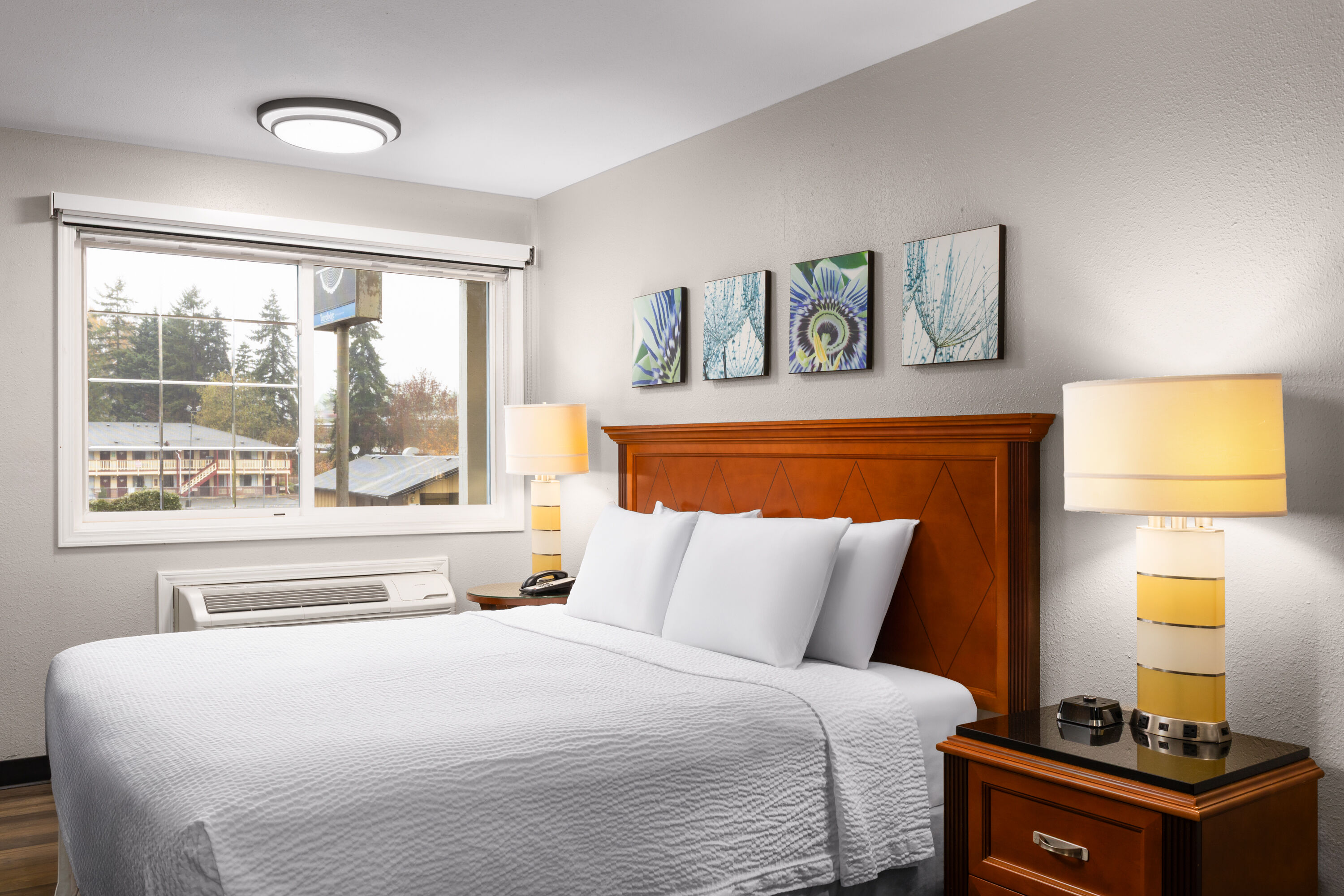 Guest room at the Basecamp Puyallup a Travelodge by Wyndham in Puyallup, Washington