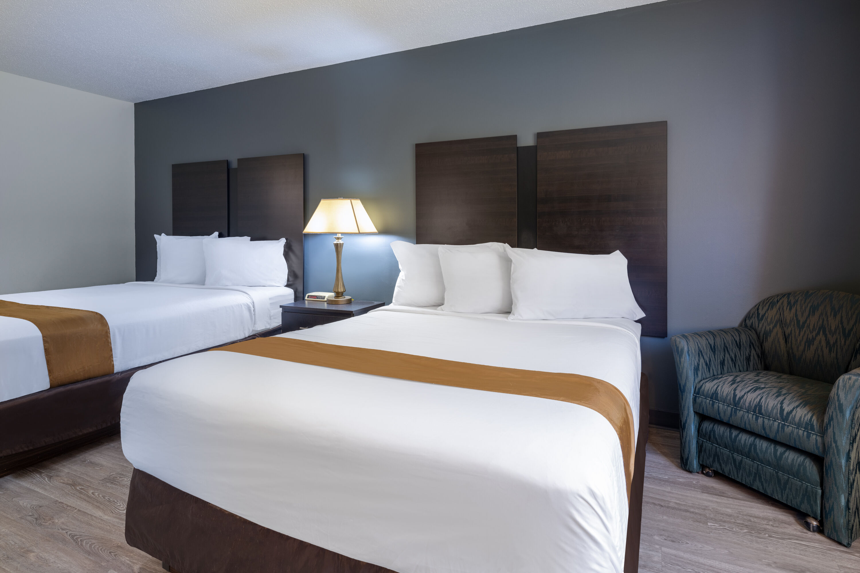 Guest room at the Travelodge by Wyndham Merrill in Merrill, Wisconsin