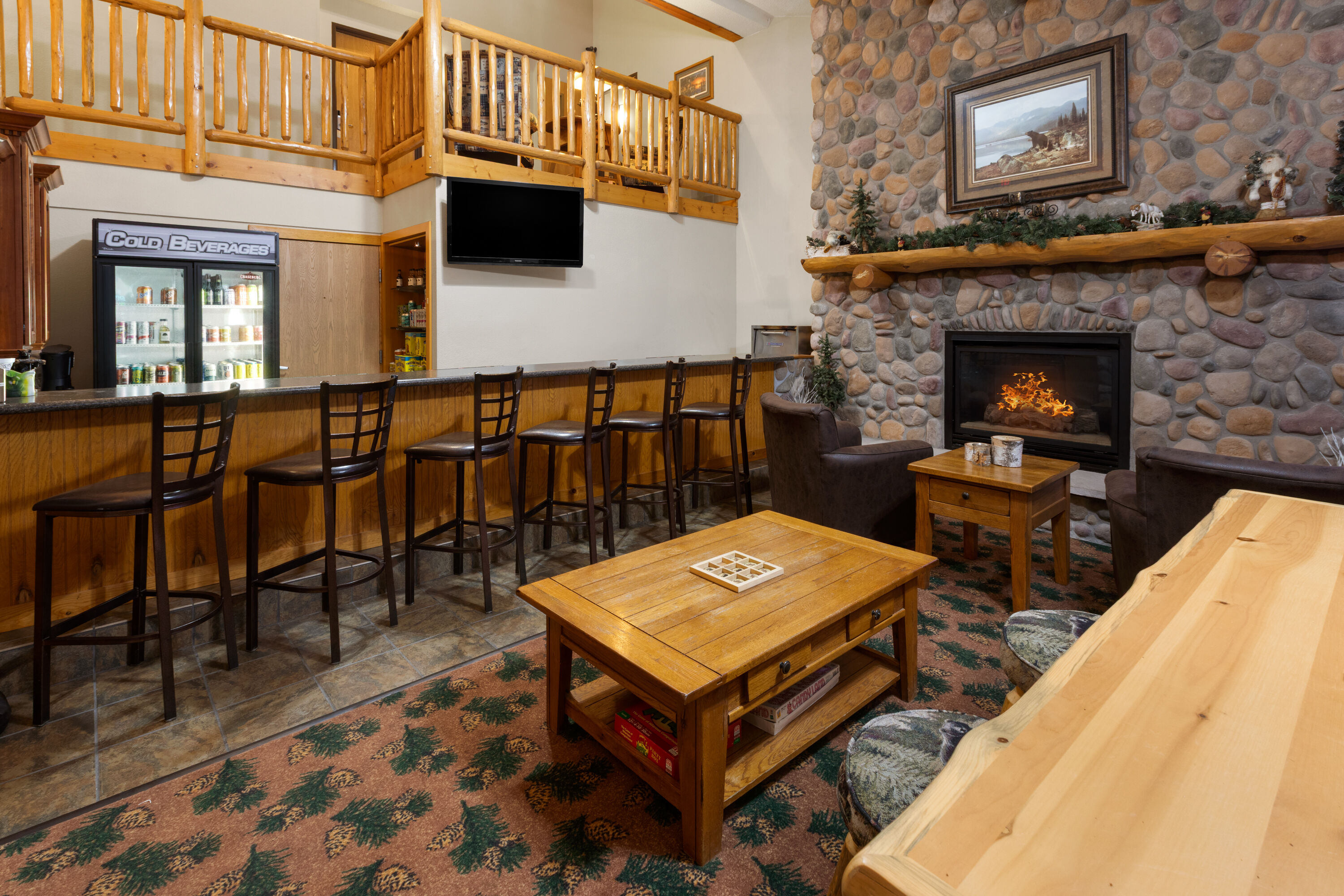 Bar at Shell Lake Lodge, a Travelodge by Wyndham in Shell Lake, Wisconsin
