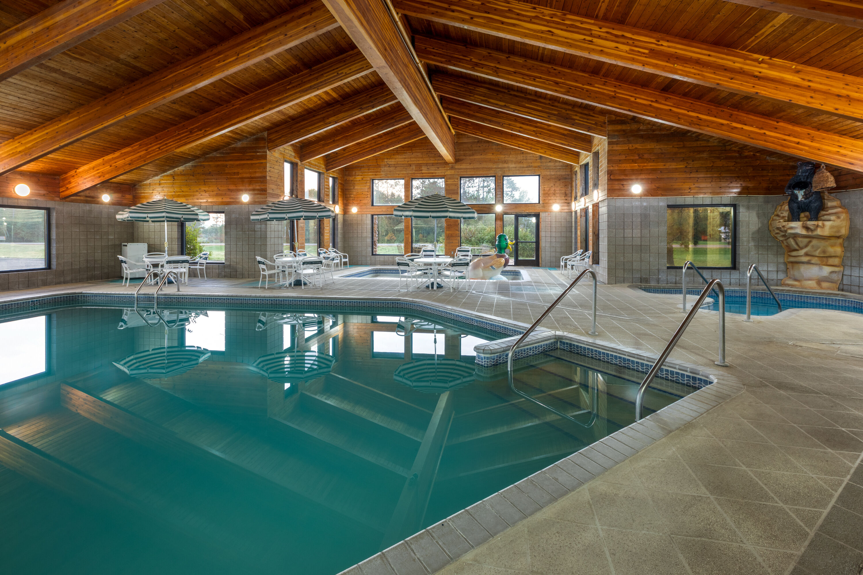 Indoor pool at the Shell Lake Lodge, a Travelodge by Wyndham in Shell Lake, Wisconsin