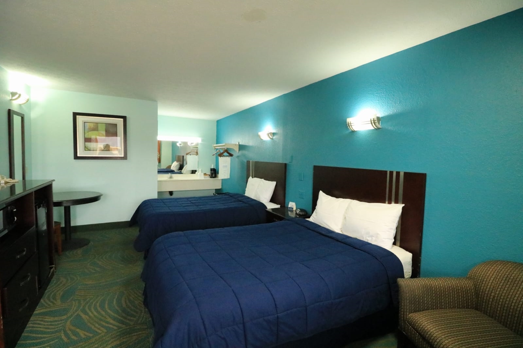 Guest room at the Travelodge by Wyndham Parkersburg in Parkersburg, West Virginia
