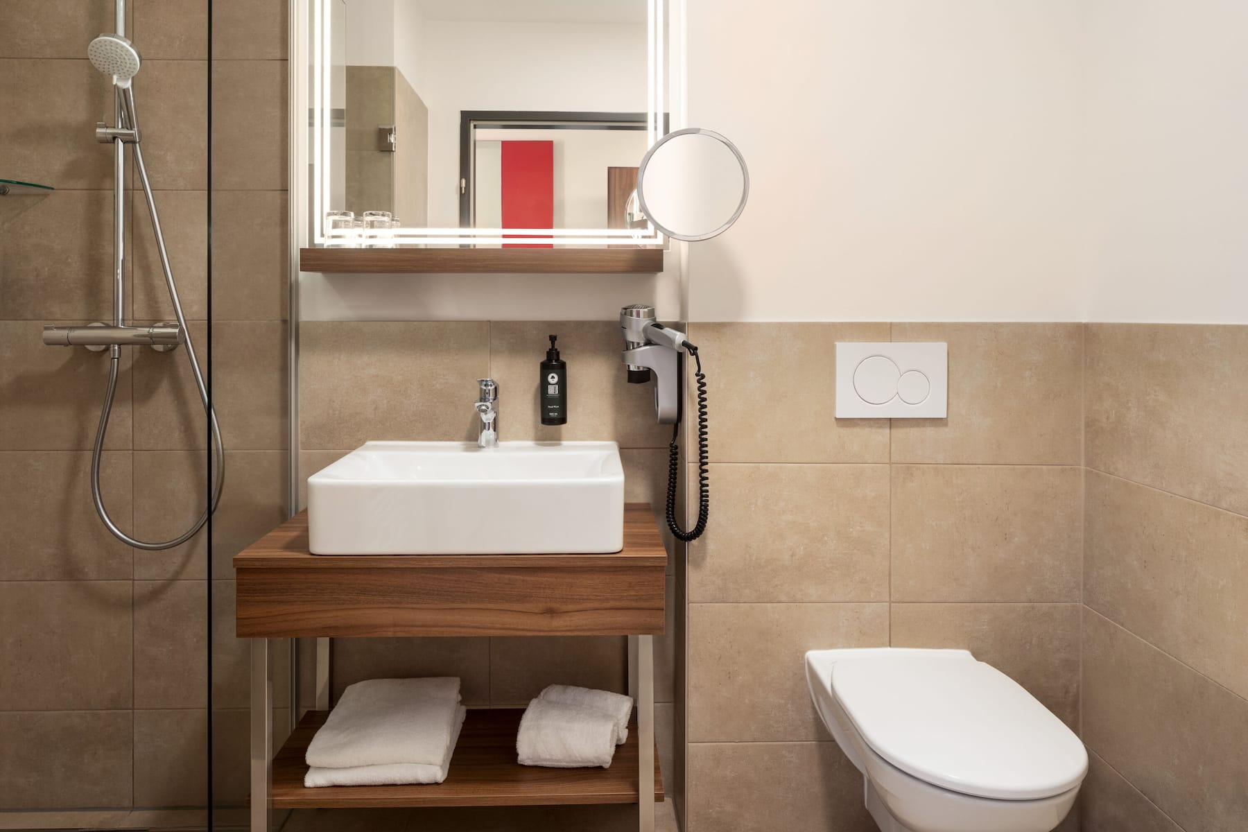 Guest room bath at the Amedia Express Graz Airport, Trademark Collection by Wyndham in Feldkirchen bei Graz, Other than US/Canada