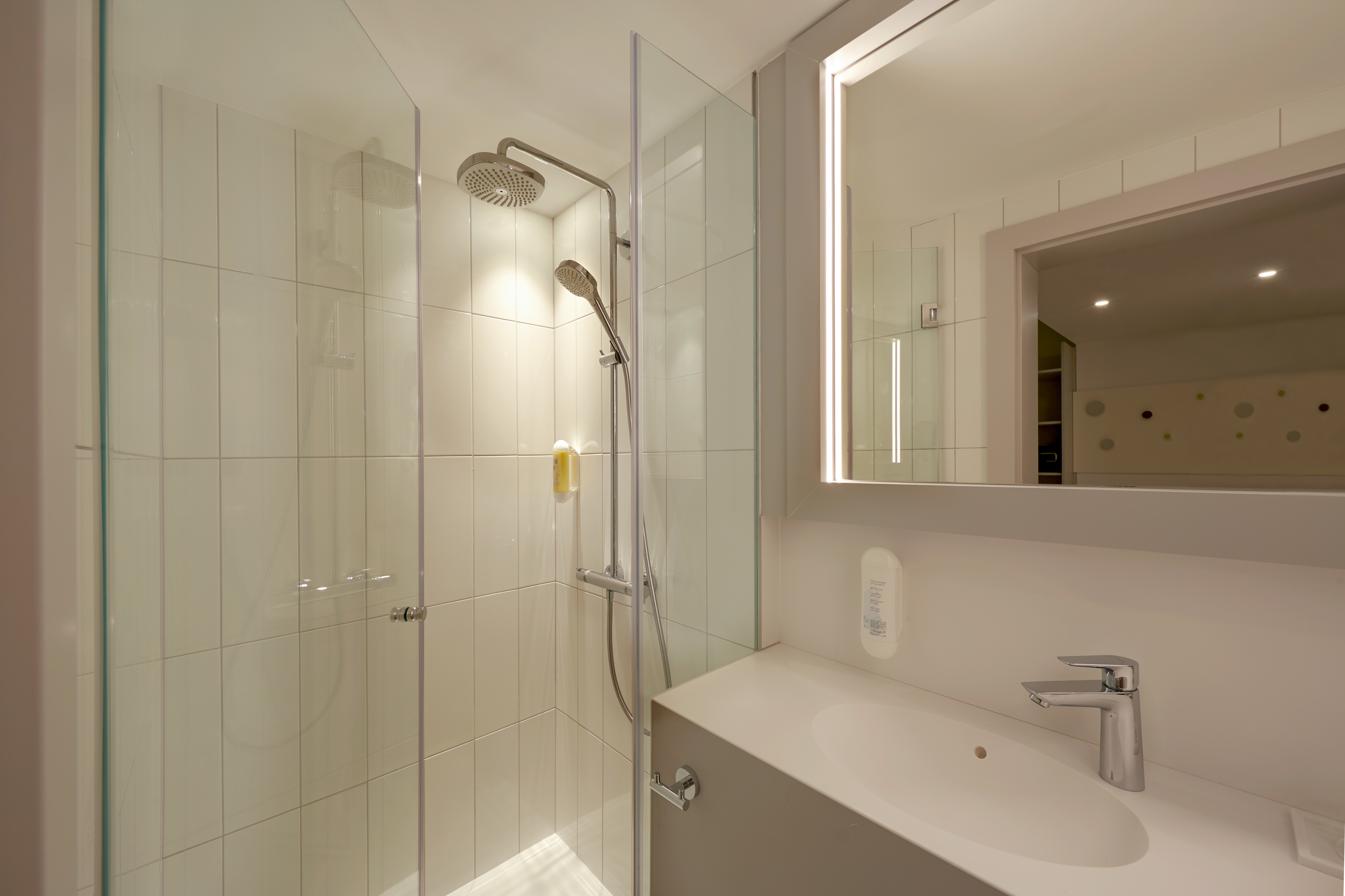 Guest room bath at the H+ Hotel Wien in Vienna, Other than US/Canada