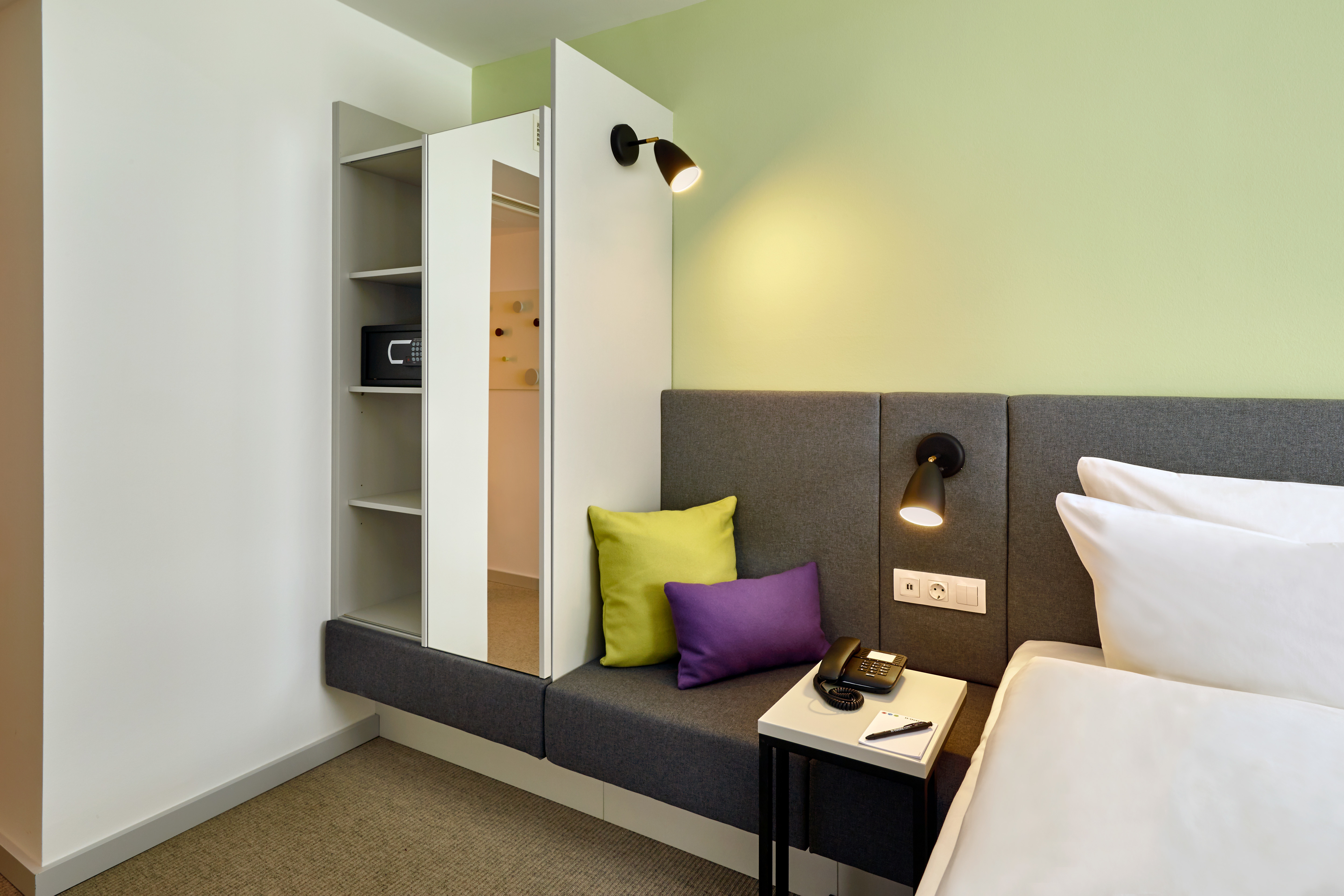 Guest room at the H+ Hotel Wien in Vienna, Other than US/Canada