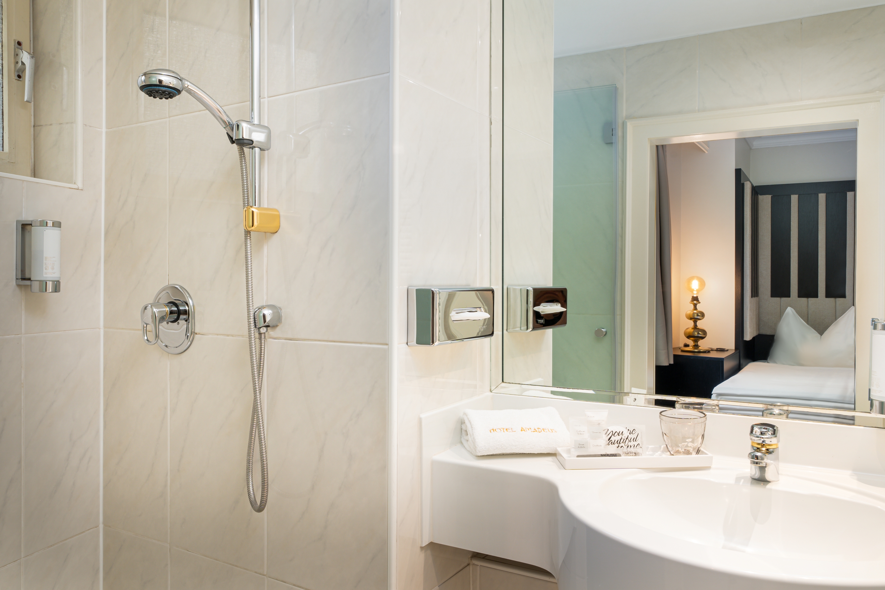 Guest room bath at the elaya hotel vienna city center, Trademark by Wyndham in Vienna, Other than US/Canada