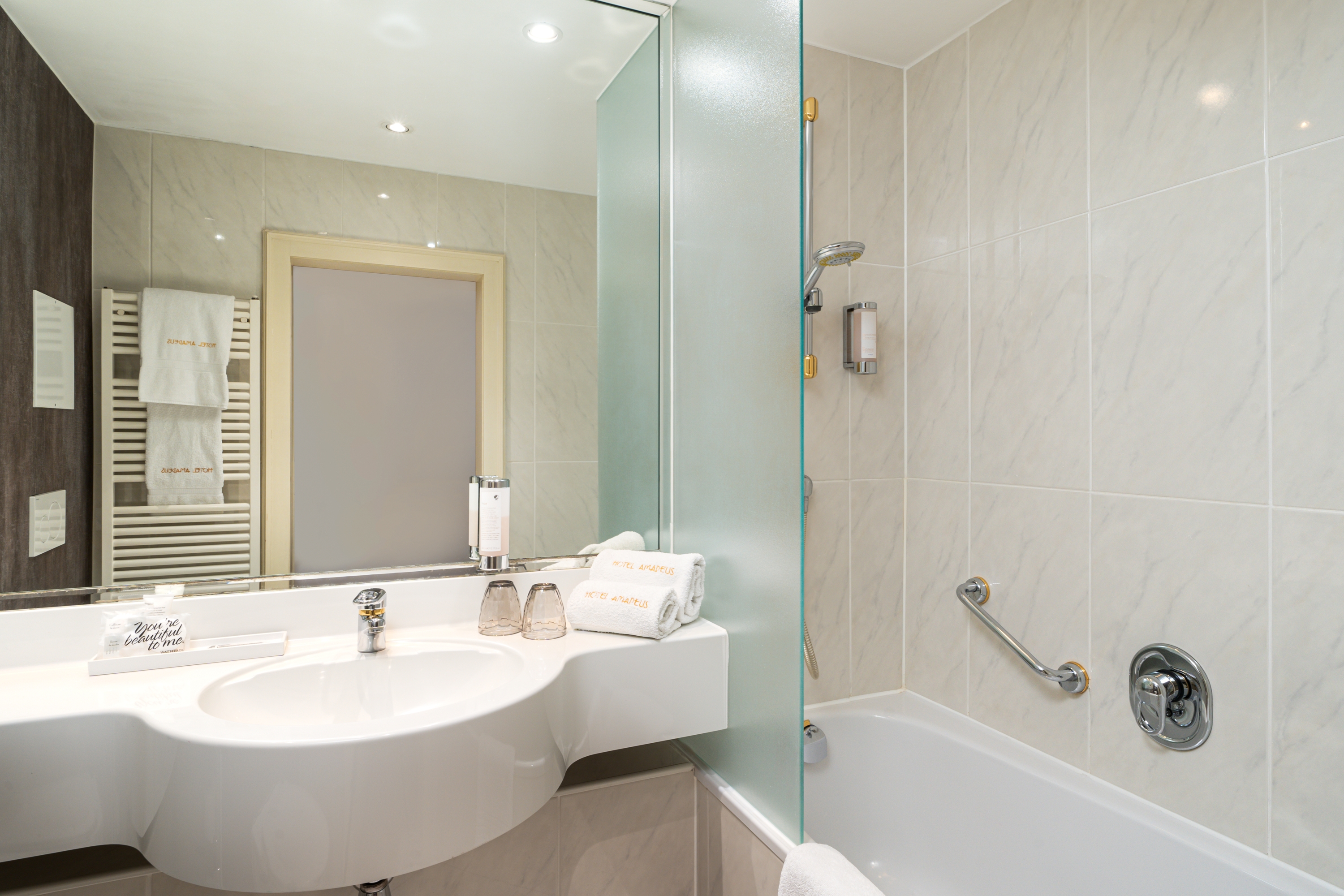 Guest room bath at the elaya hotel vienna city center, Trademark by Wyndham in Vienna, Other than US/Canada
