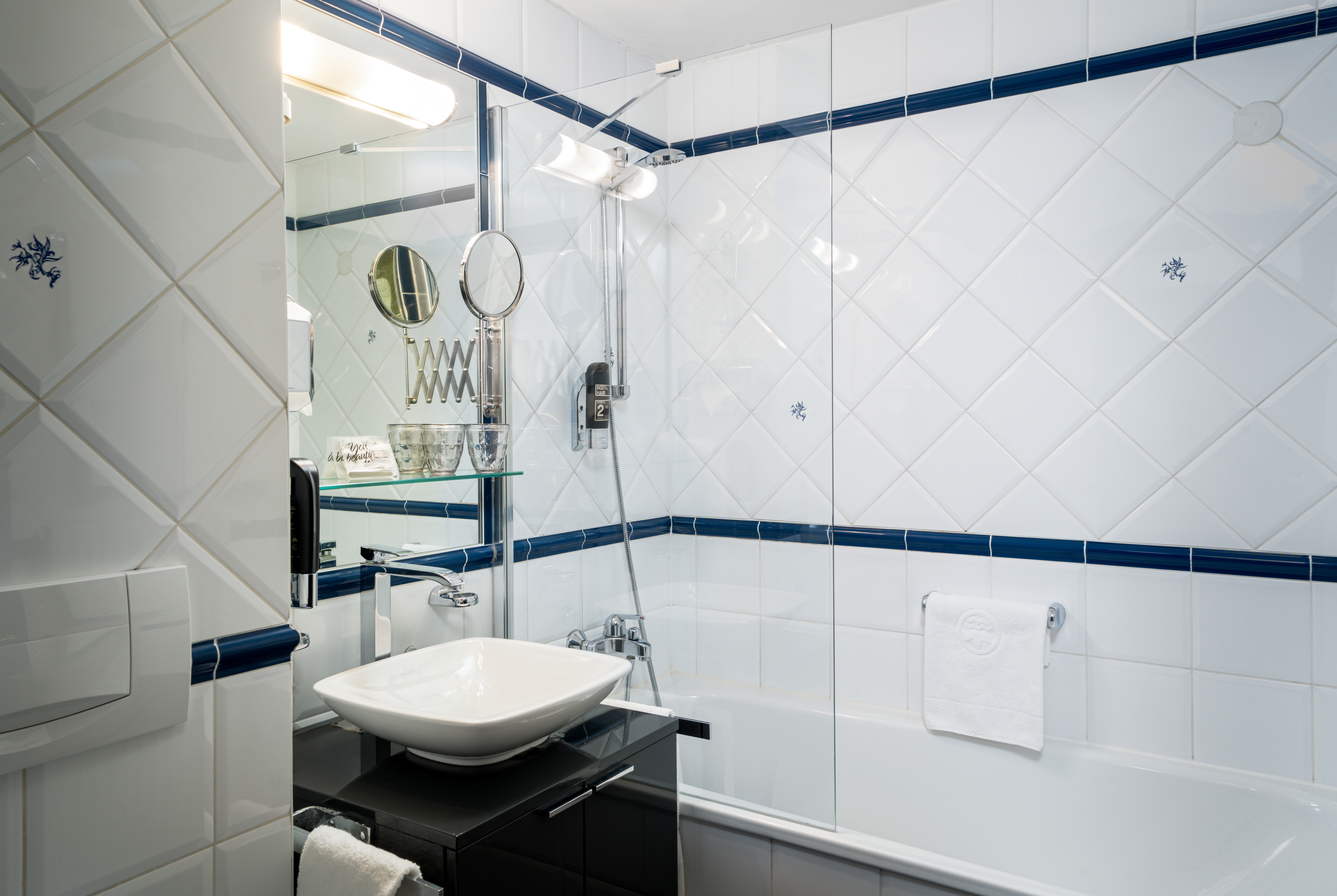 Guest room bath at the ANA Gala Vienna, Trademark by Wyndham in Vienna, Other than US/Canada