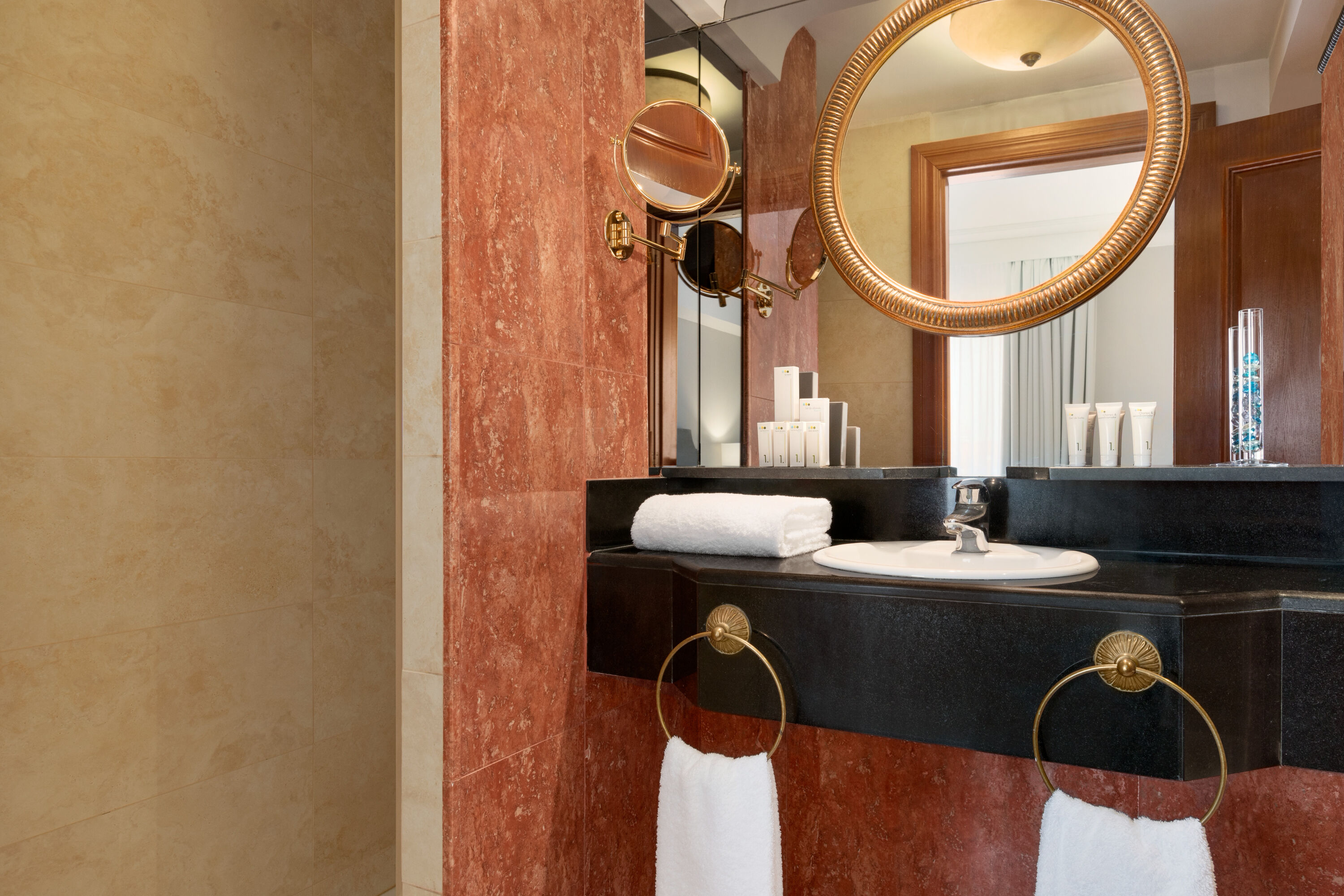 Guest room bath at the Hotel Avenue Louise Brussels Trademark Collection by Wyndham in Brussels, Other than US/Canada