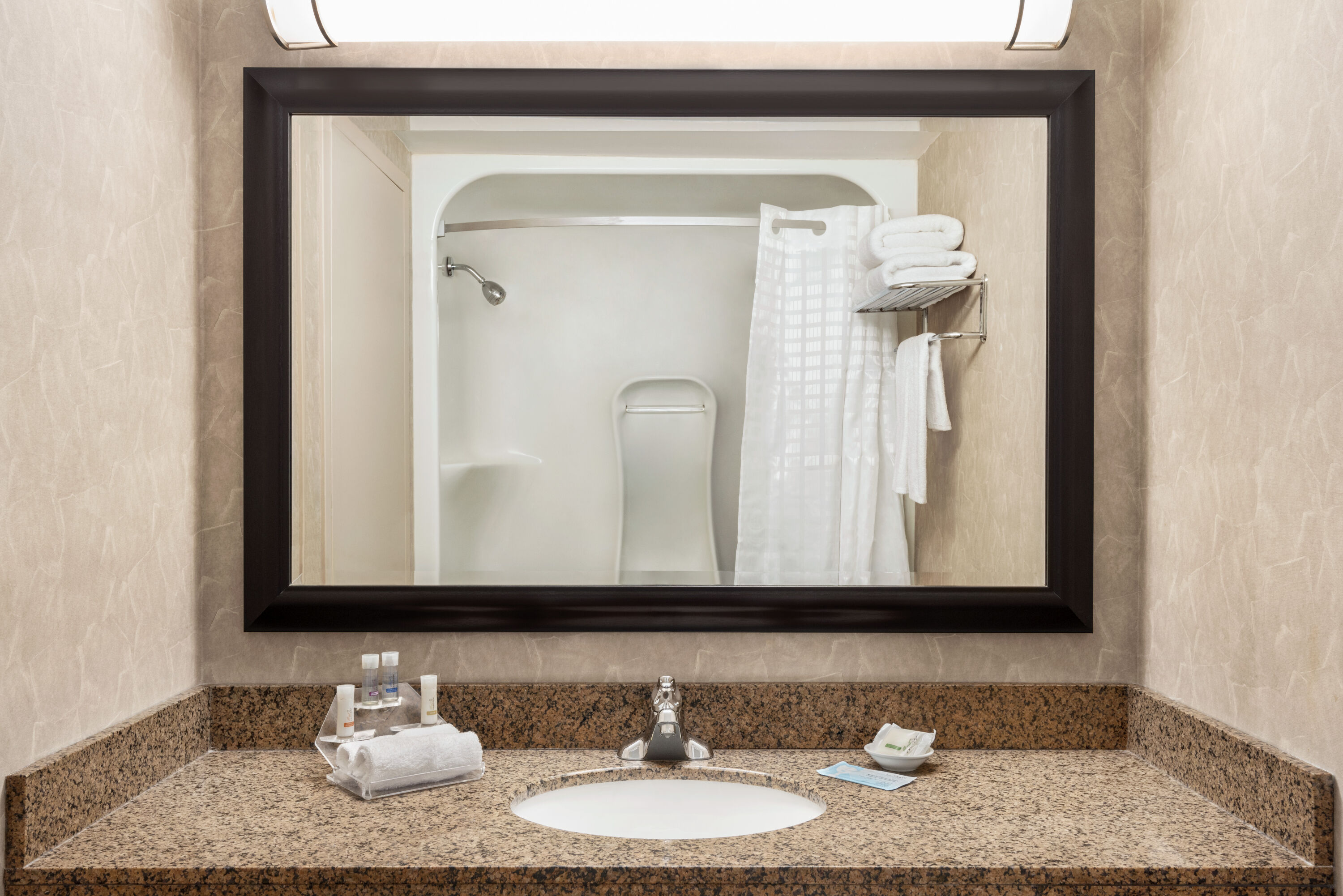 Guest room bath at the Royal Hotel West Edmonton, Trademark Collection by Wyndham in Edmonton, Alberta