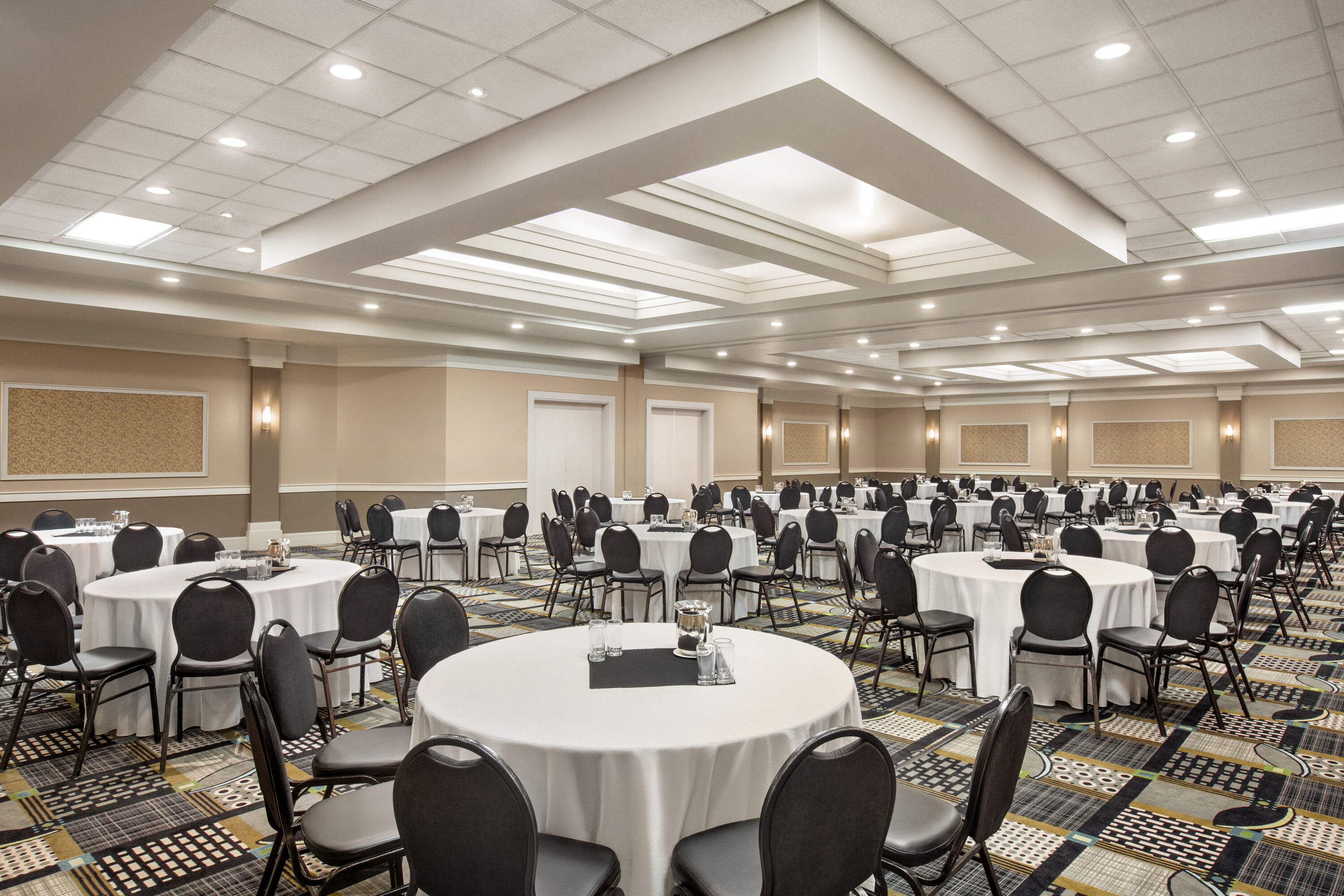 Royal Hotel Edmonton Airport Trademark Collection by Wyndham ballroom banquet rounds in Leduc, Alberta