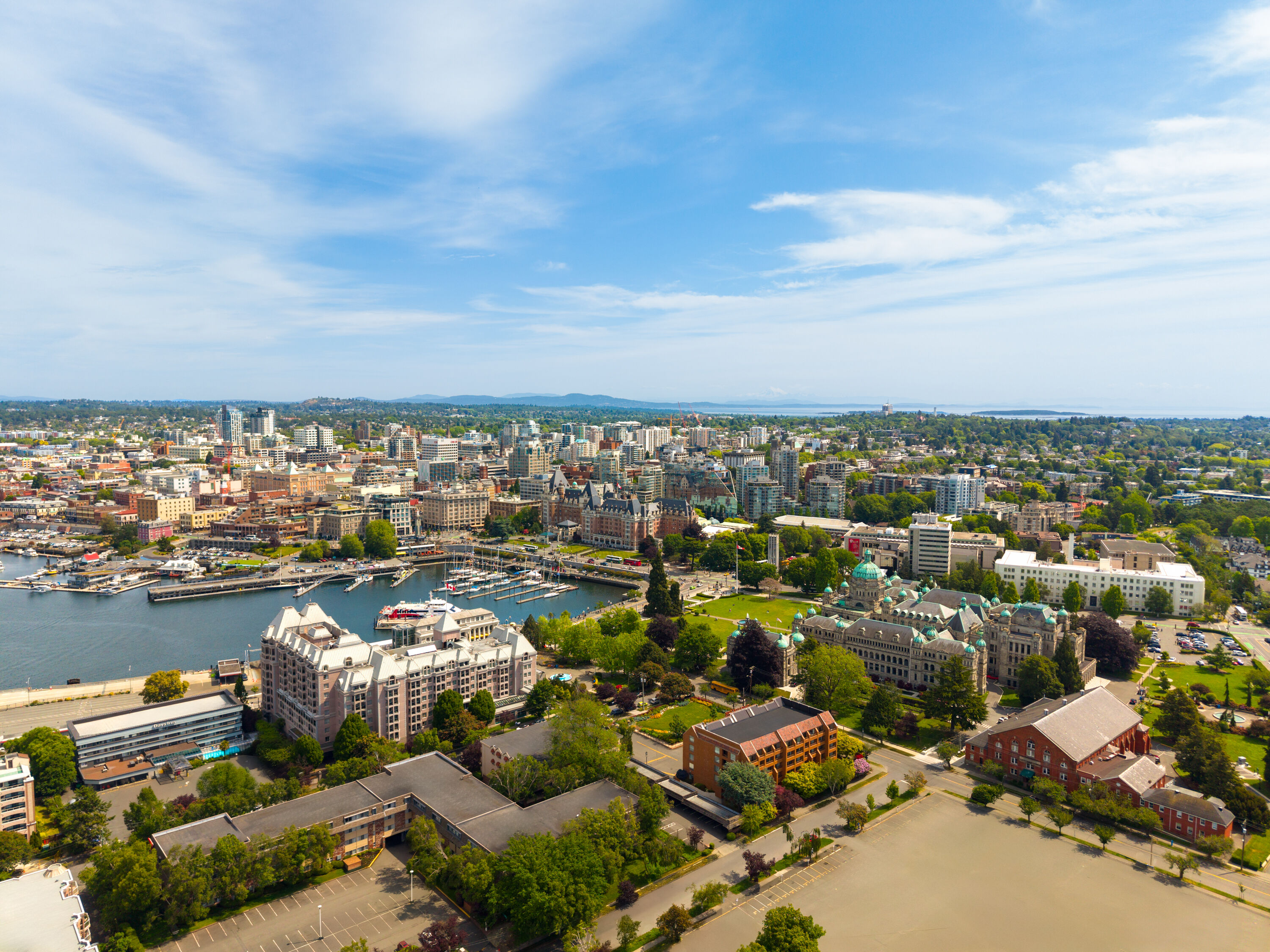 Aerial View of Royal Scot Hotel & Suites, Trademark Collection by Wyndham hotel in Victoria, British Columbia