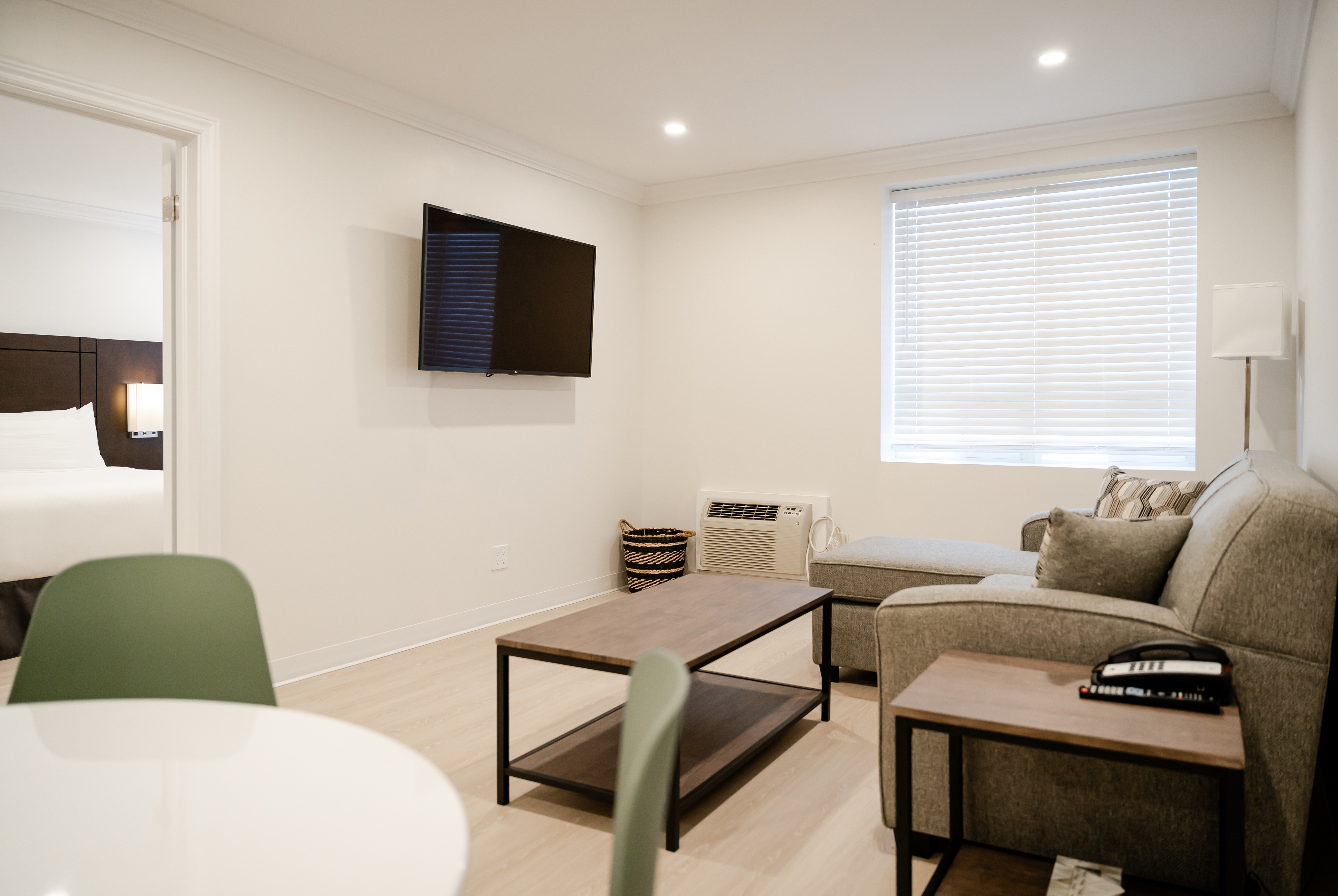 Guest room at the Georgian Bay Hotel, Trademark Collection by Wyndham in Collingwood, Ontario