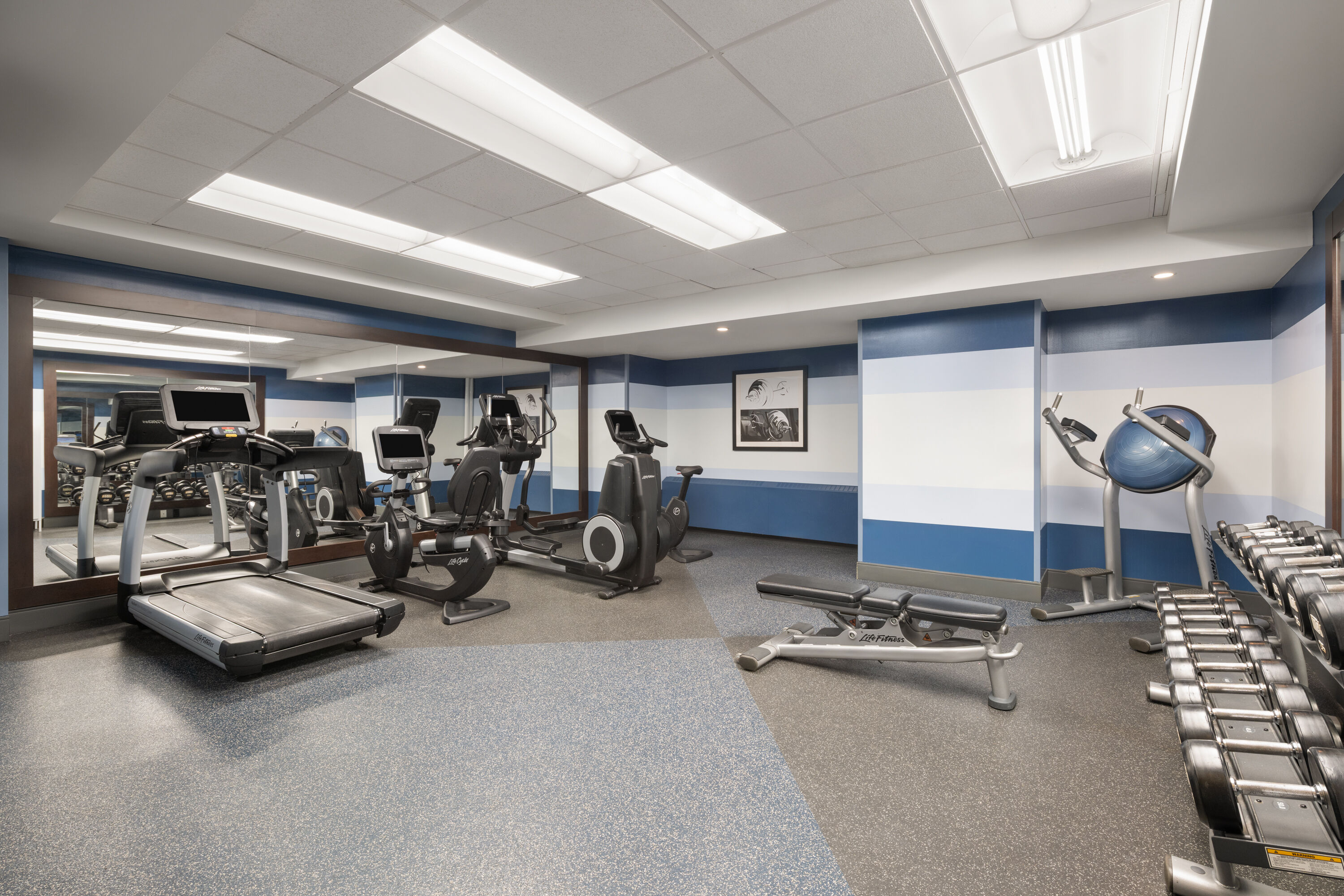 Fitness room at Waterloo Suites Hotel, Trademark Collection by Wyndham in Waterloo, Ontario