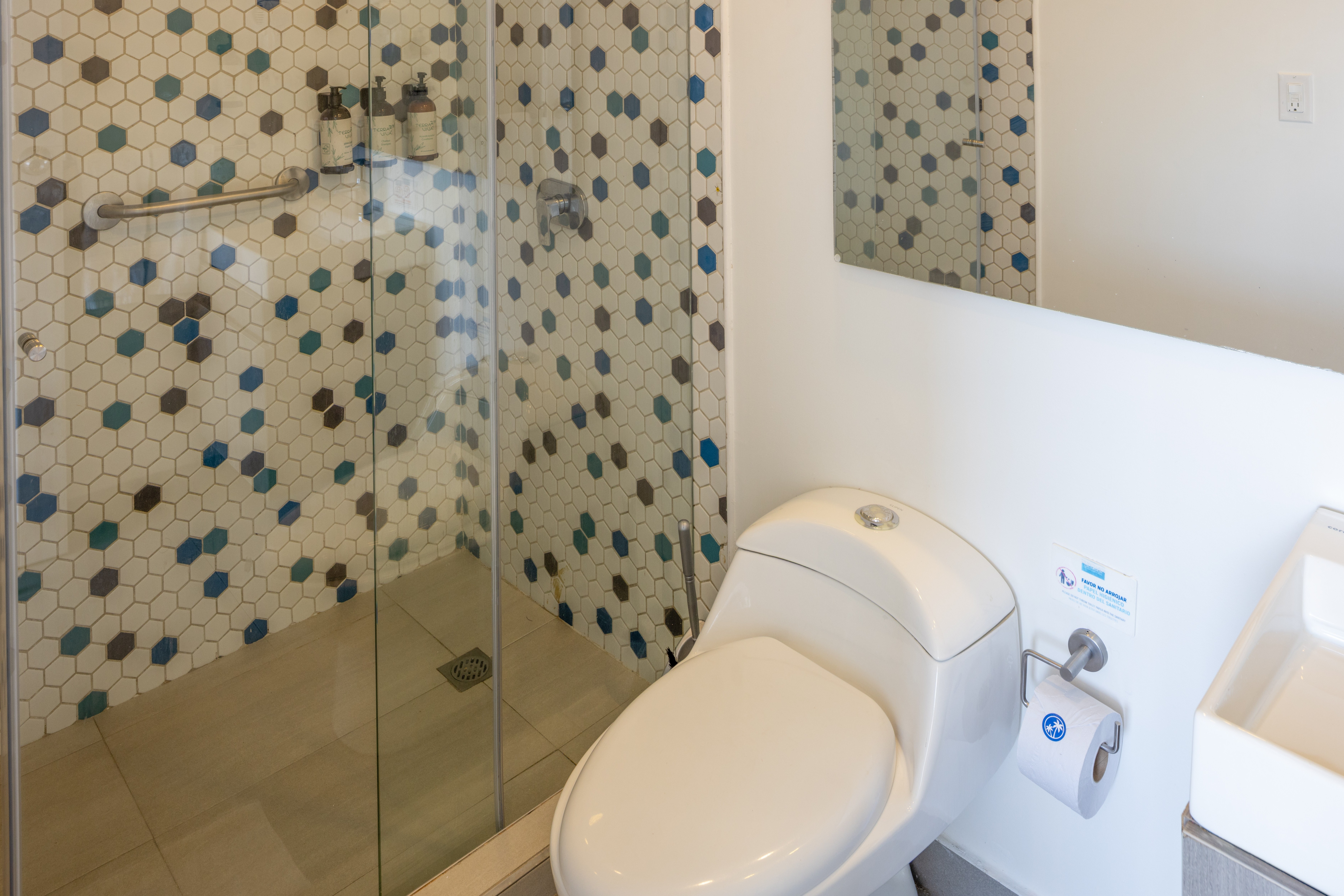 Guest room bath at the Decameron Maryland, A Trademark All Inclusive in San Andres, Other than US/Canada