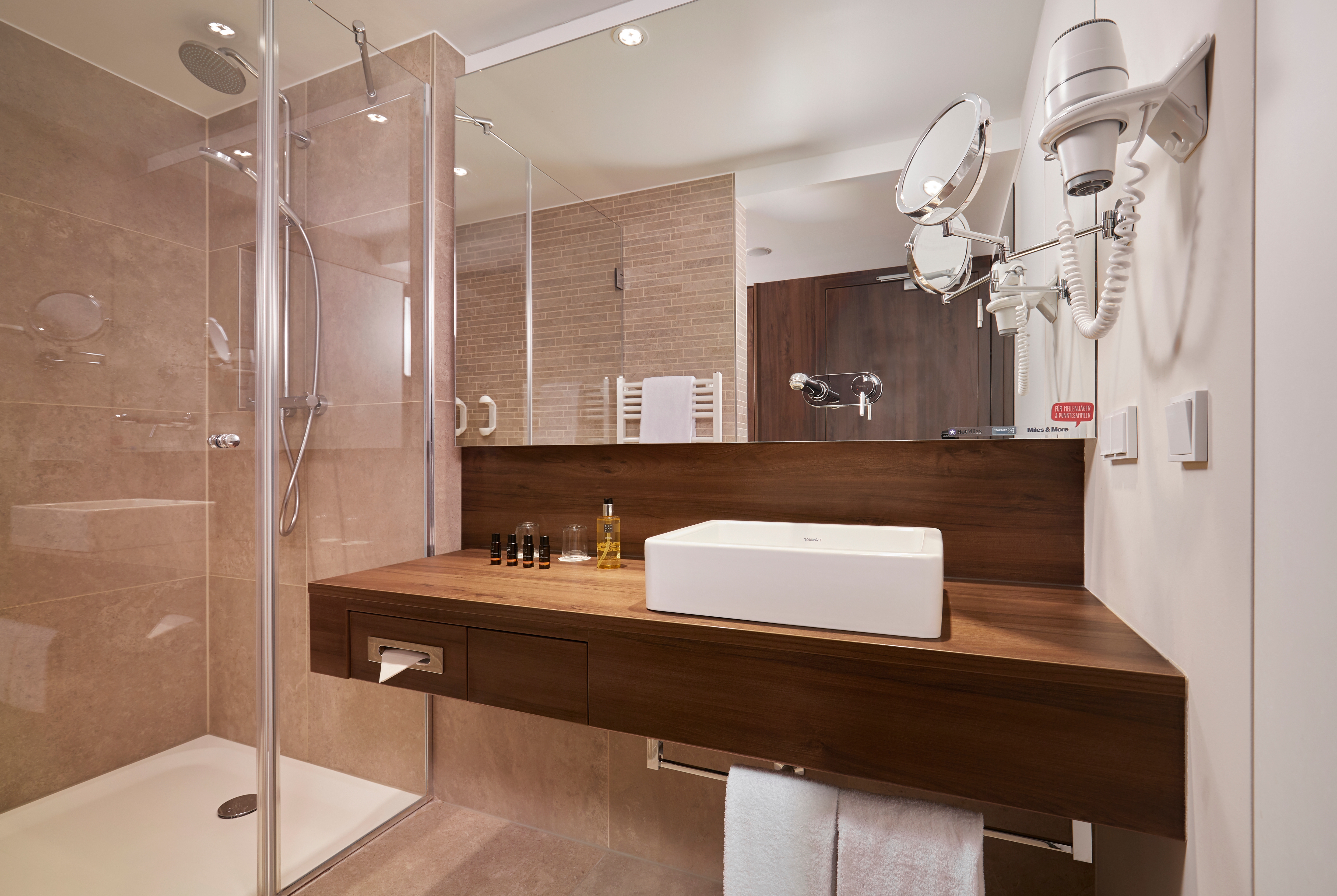 Guest room bath at the Hyperion Hotel Berlin in Berlin, Other than US/Canada