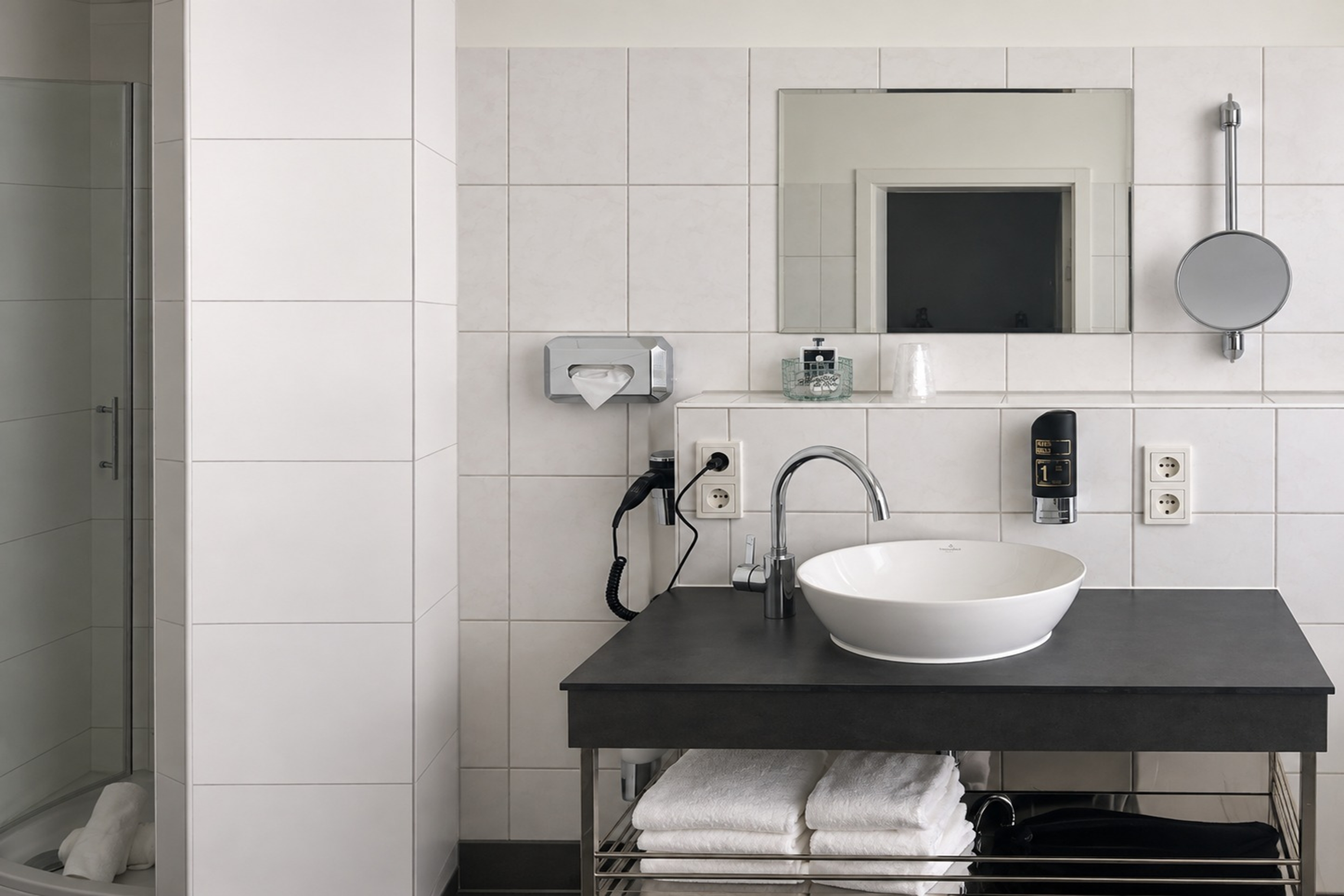 Guest room bath at the Arthotel ANA Liberty, Trademark Collection by Wyndham in Breman, Other than US/Canada