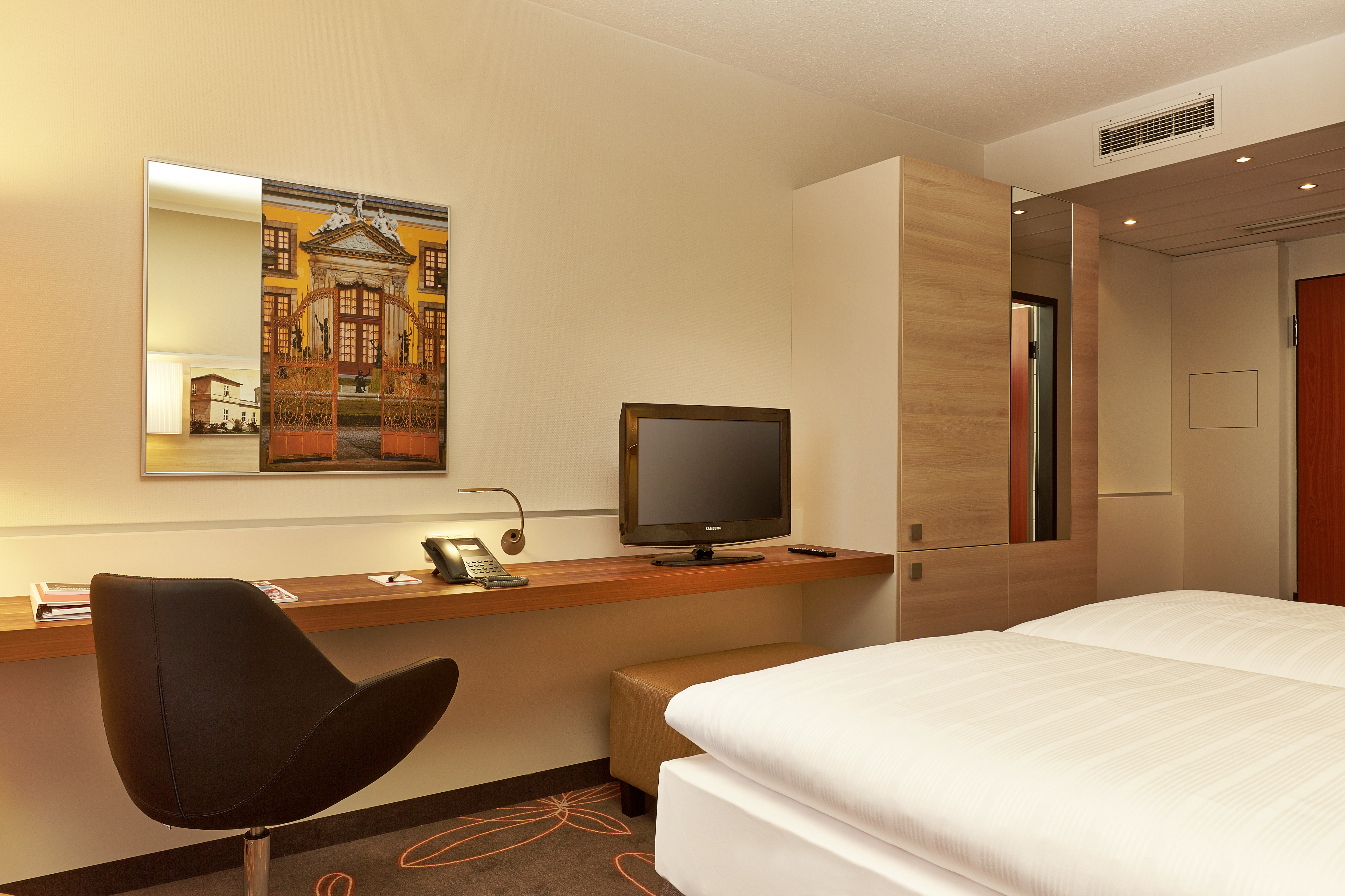 Guest room at the H+ Hotel Hannover in Hannover, Other than US/Canada