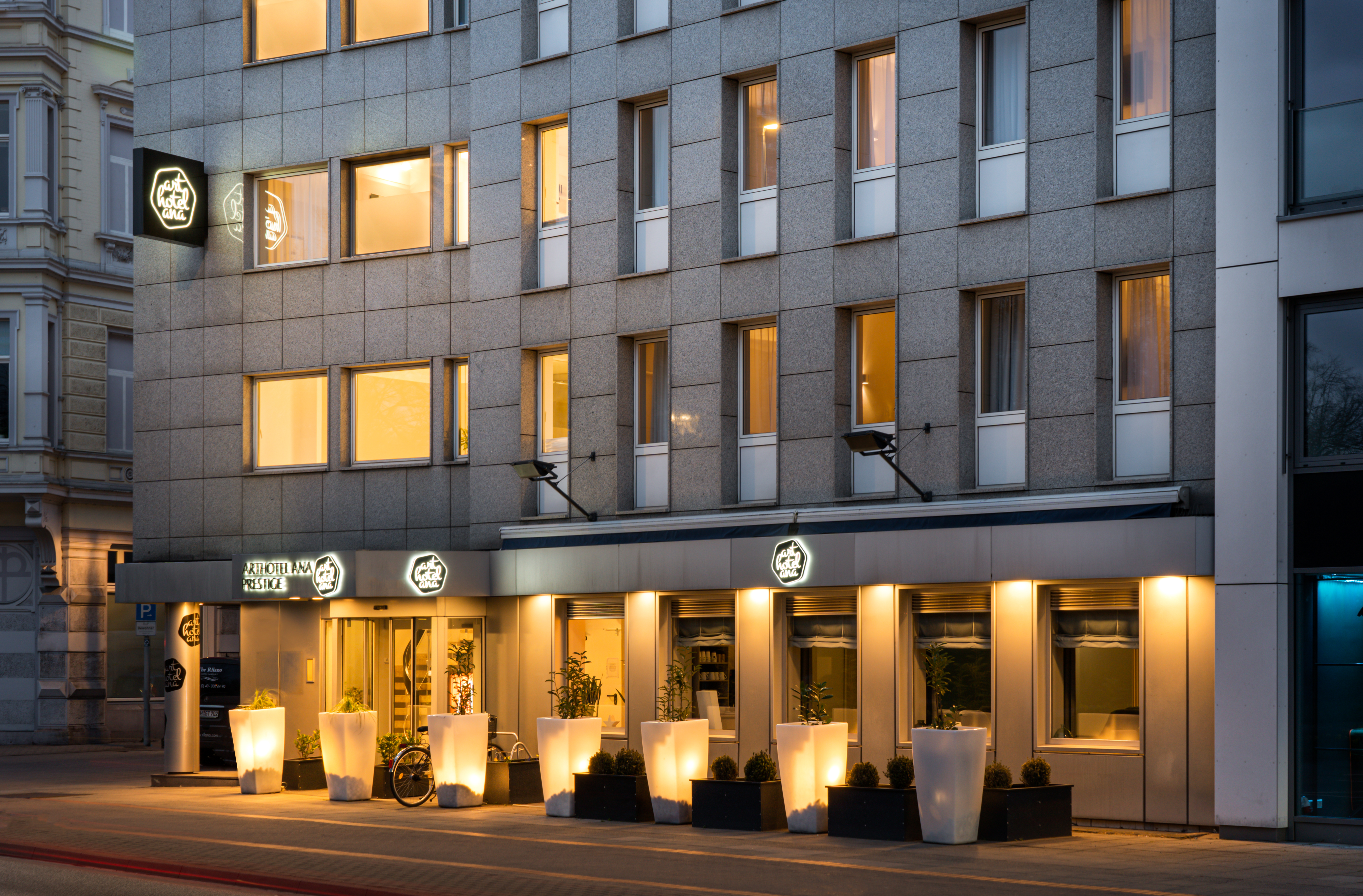 Exterior Night Image of elaya hotel hannover city, Trademark by Wyndham hotel in Hannover, Other than US/Canada