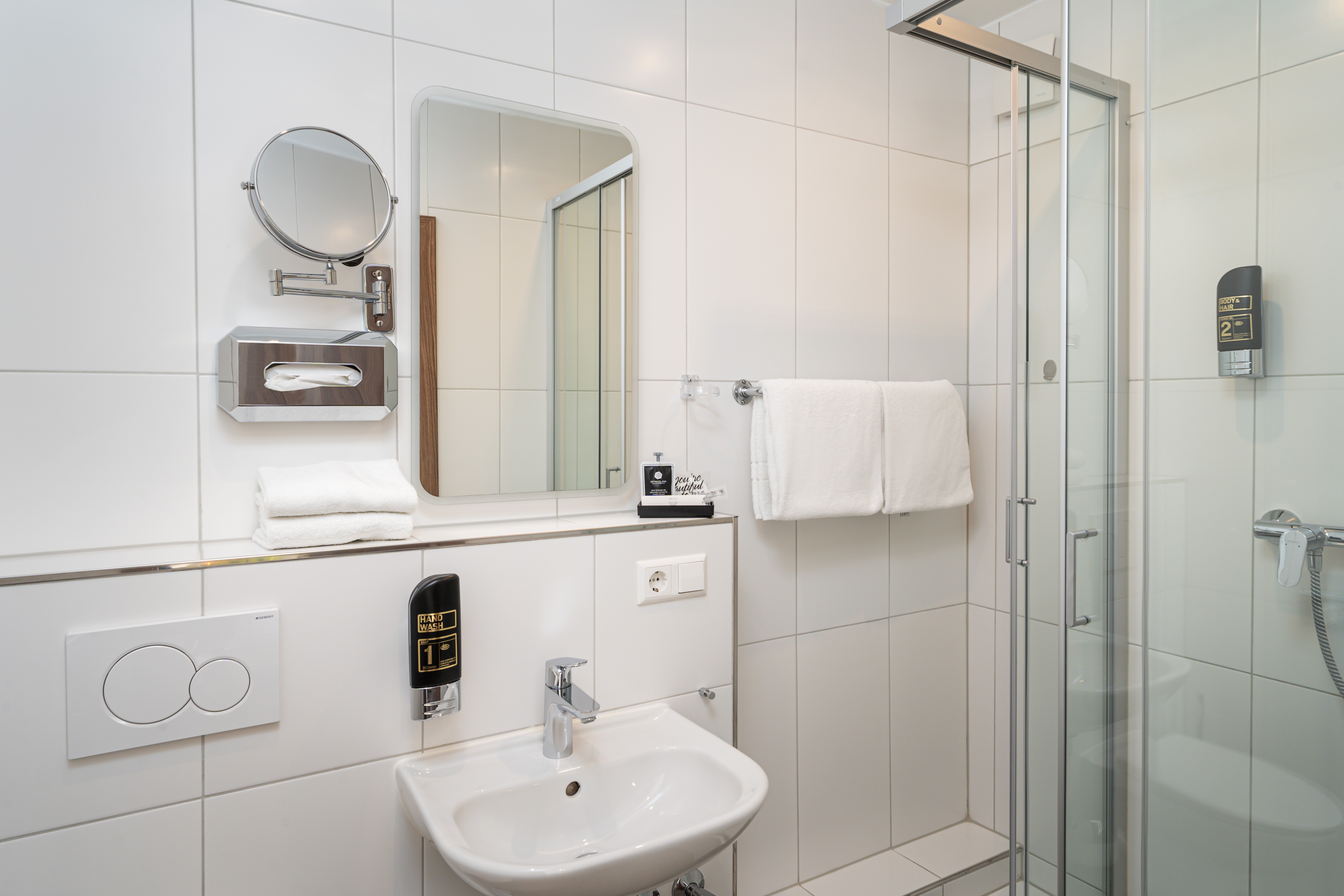 Guest room bath at the Arthotel ANA Eden Karlsruhe, Trademark Collection by Wyndham in Karlsruhe, Other than US/Canada